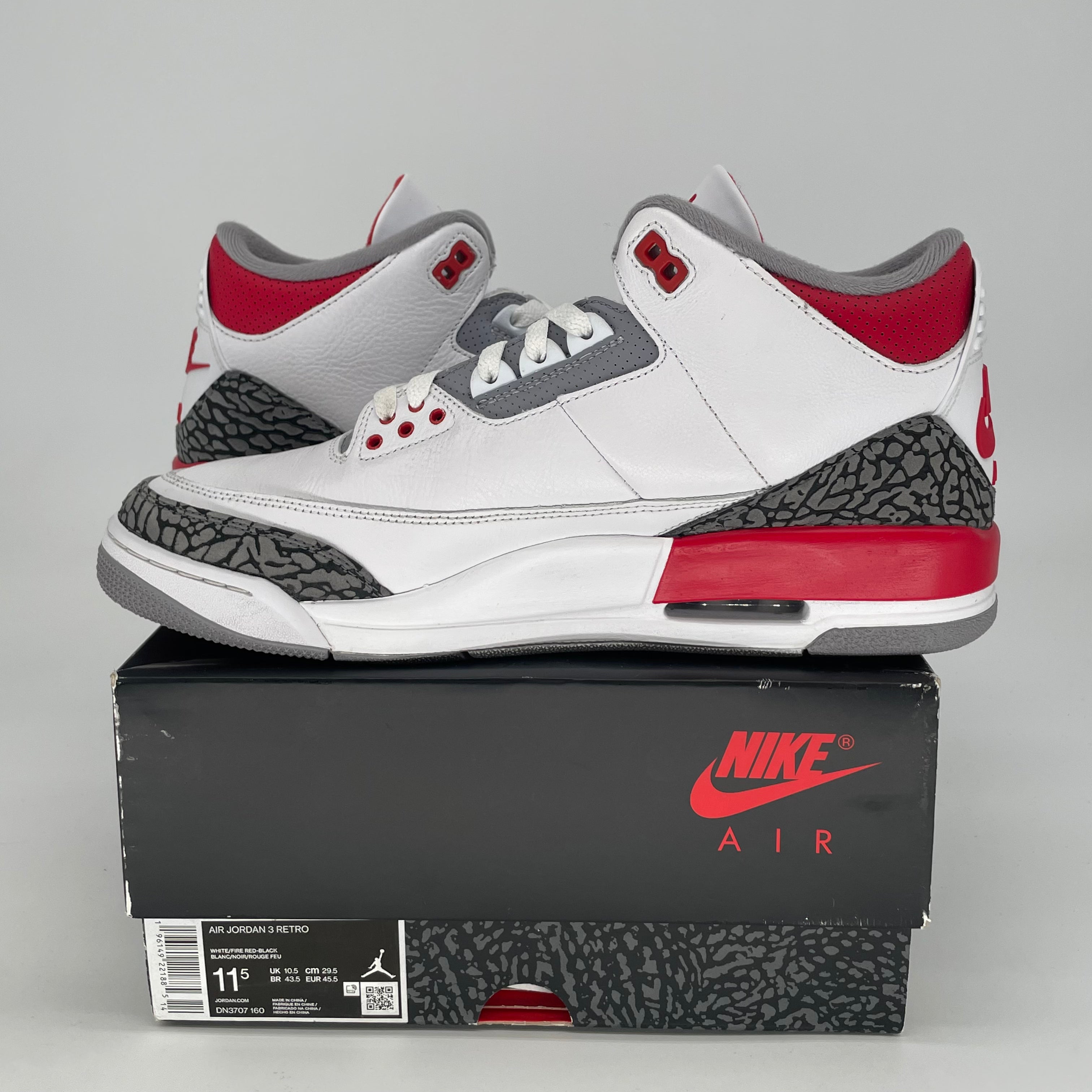 AIR JORDAN 3 FIRE RED DN3707-160 SIZE 11.5/13W