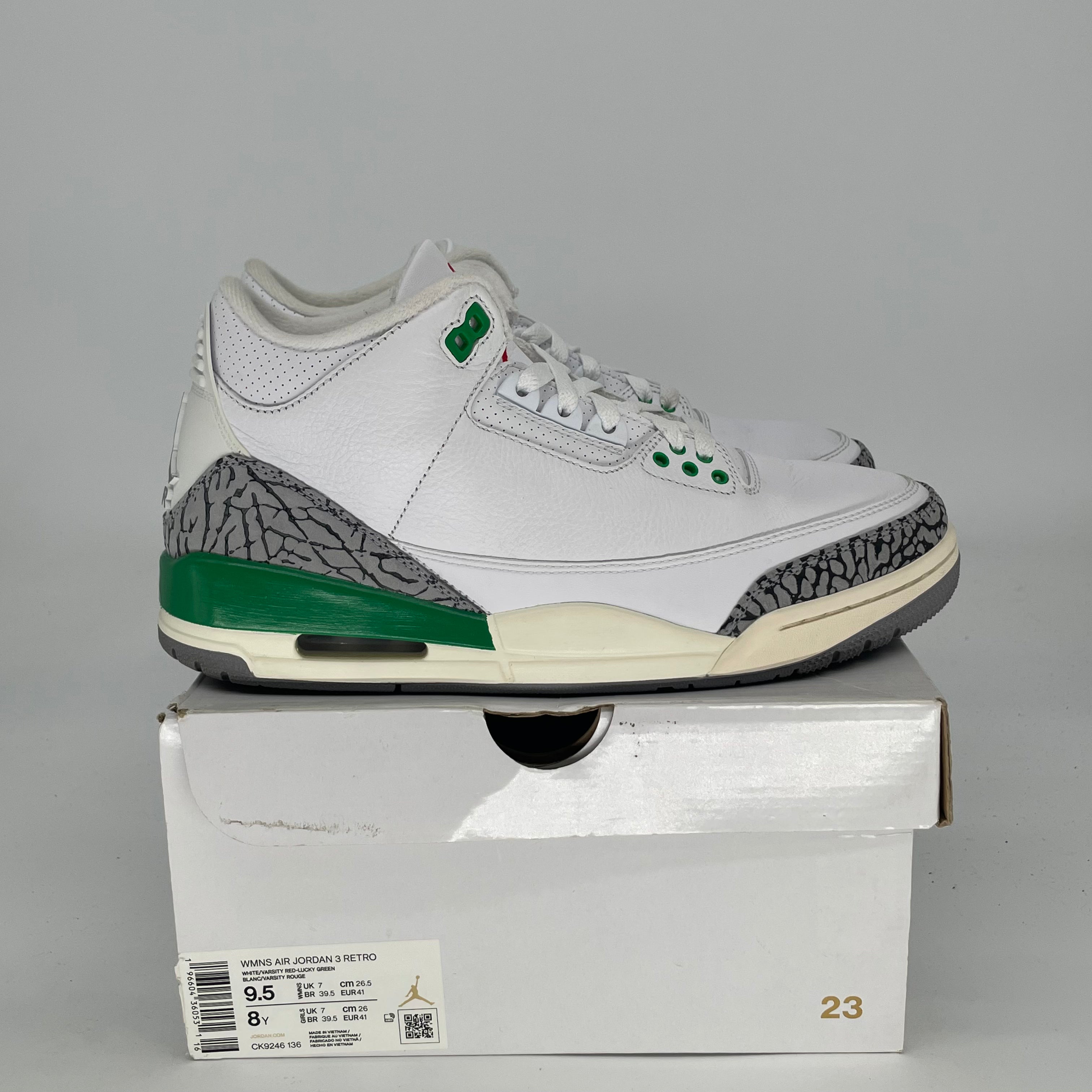 AIR JORDAN 3 LUCKY GREEN W CK9246-136 SIZE 8/9.5W