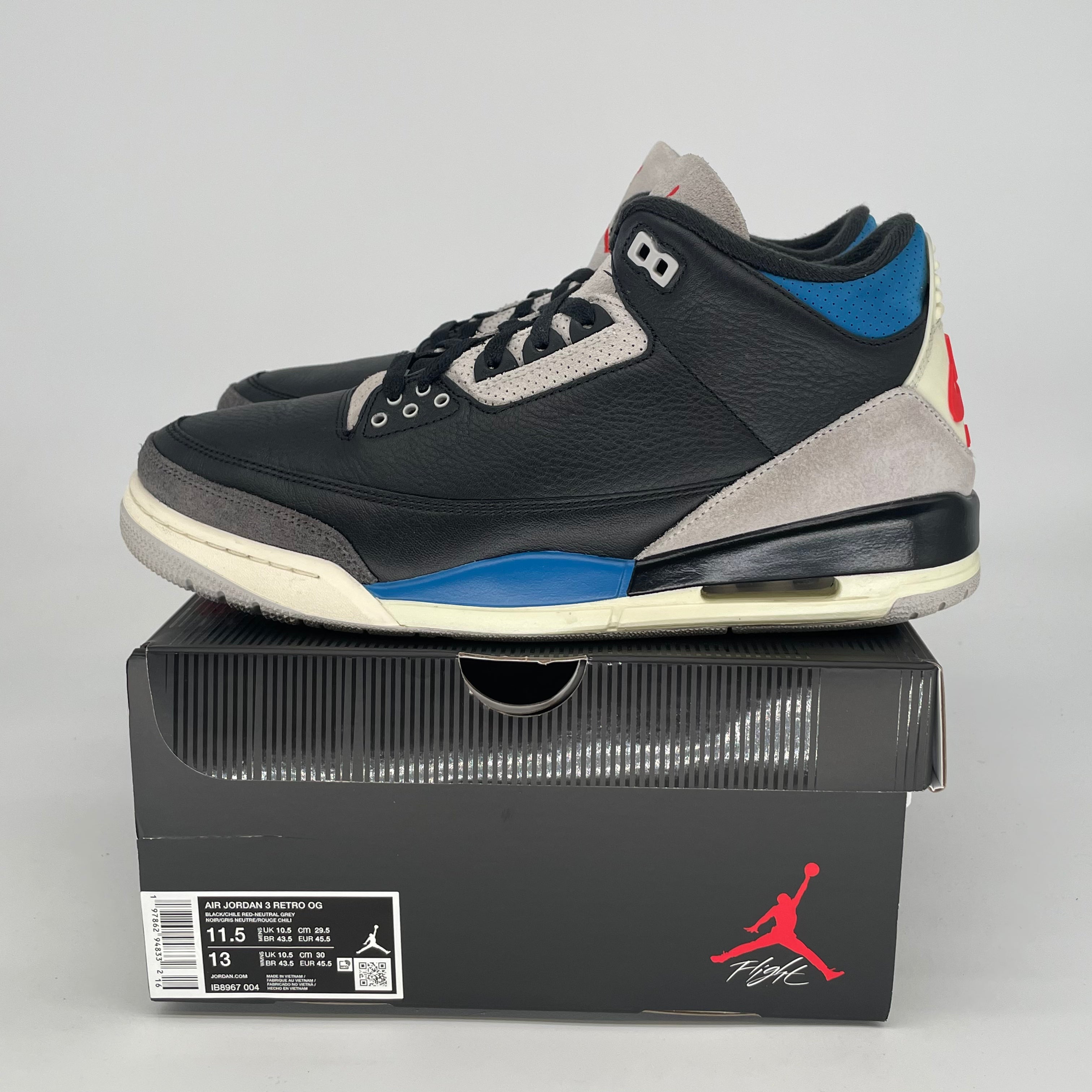 AIR JORDAN 3 RARE AIR IB8967-004 SIZE 11.5/13W