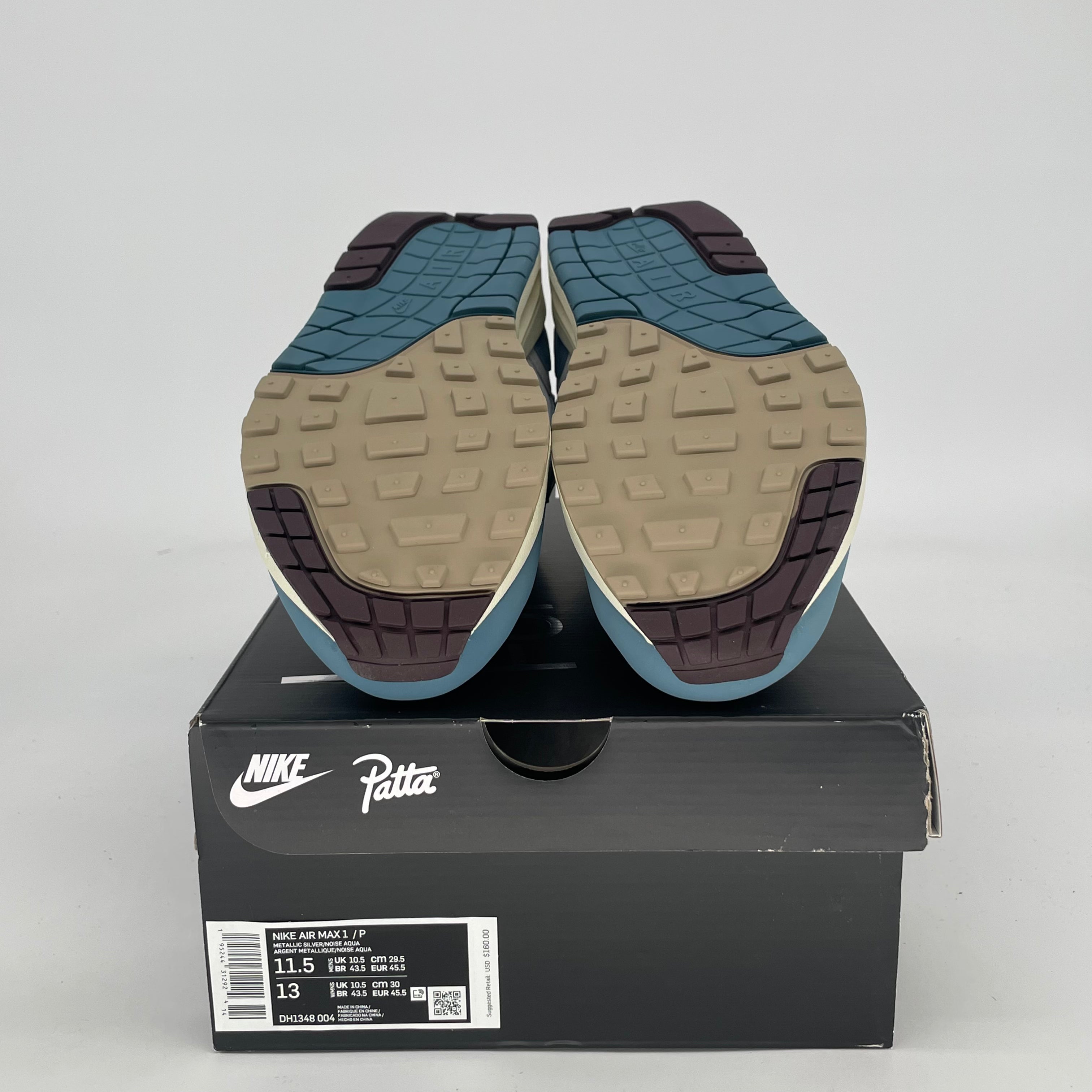 NIKE AIR MAX 1 PATTA WAVES NOISE AQUA W/ BRACELET DH1348-004 SIZE 11.5/13W