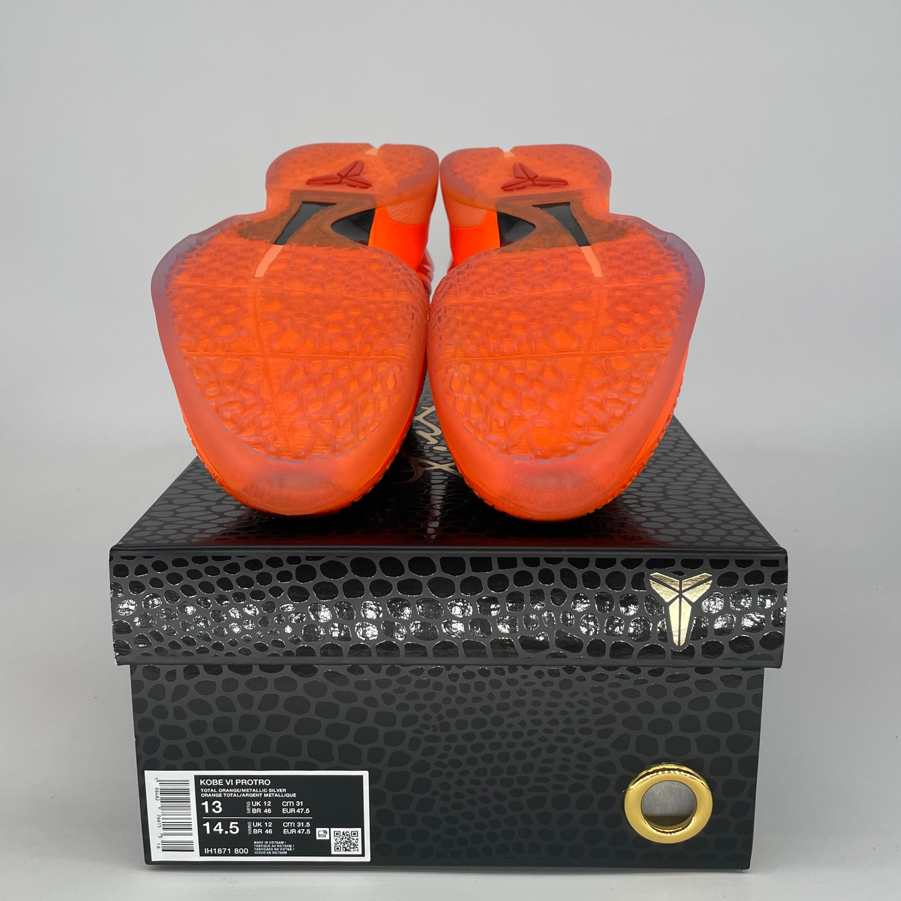 NIKE KOBE 6 PROTRO TOTAL ORANGE IH1871-800 SIZE 13/14.5W