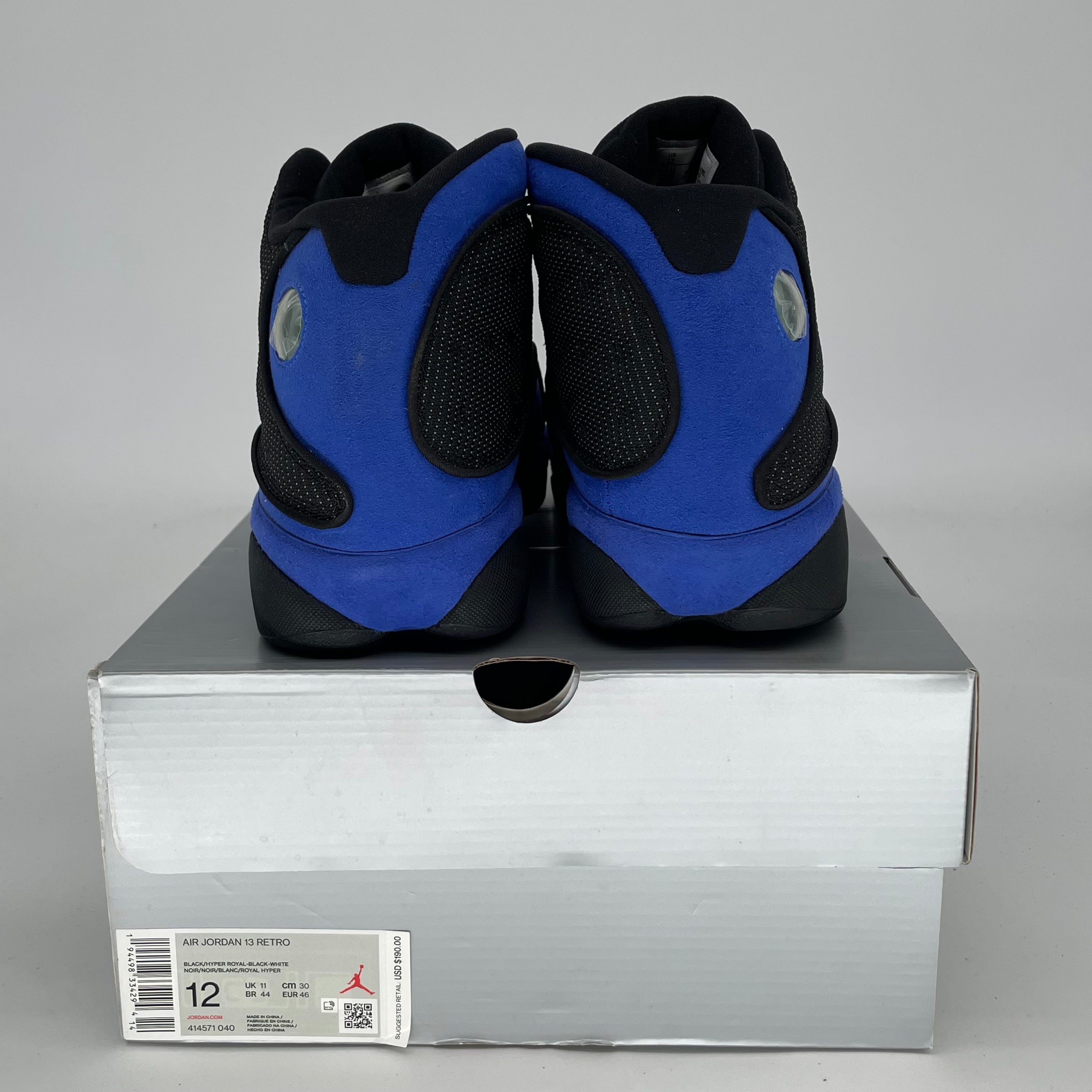 AIR JORDAN 13 BLACK HYPER ROYAL SIZE 12/13.5W 414571-040