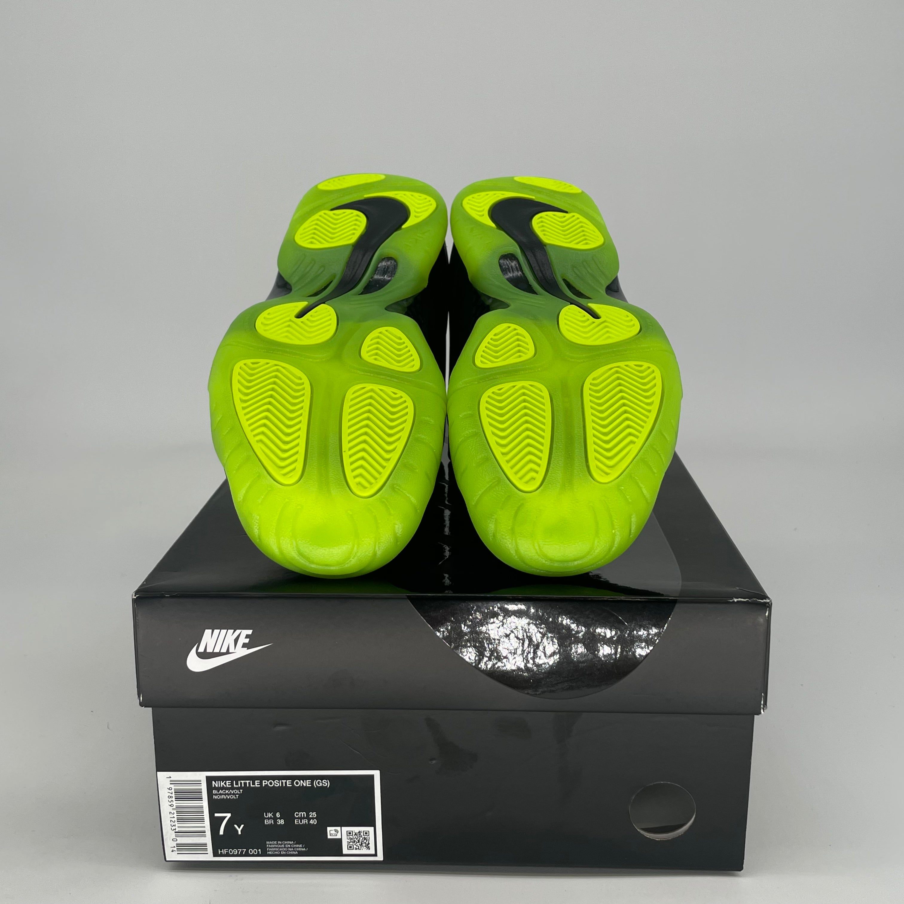 NIKE LITTLE POSITE ONE BLACK VOLT HF0977-001 SIZE 7/8.5W