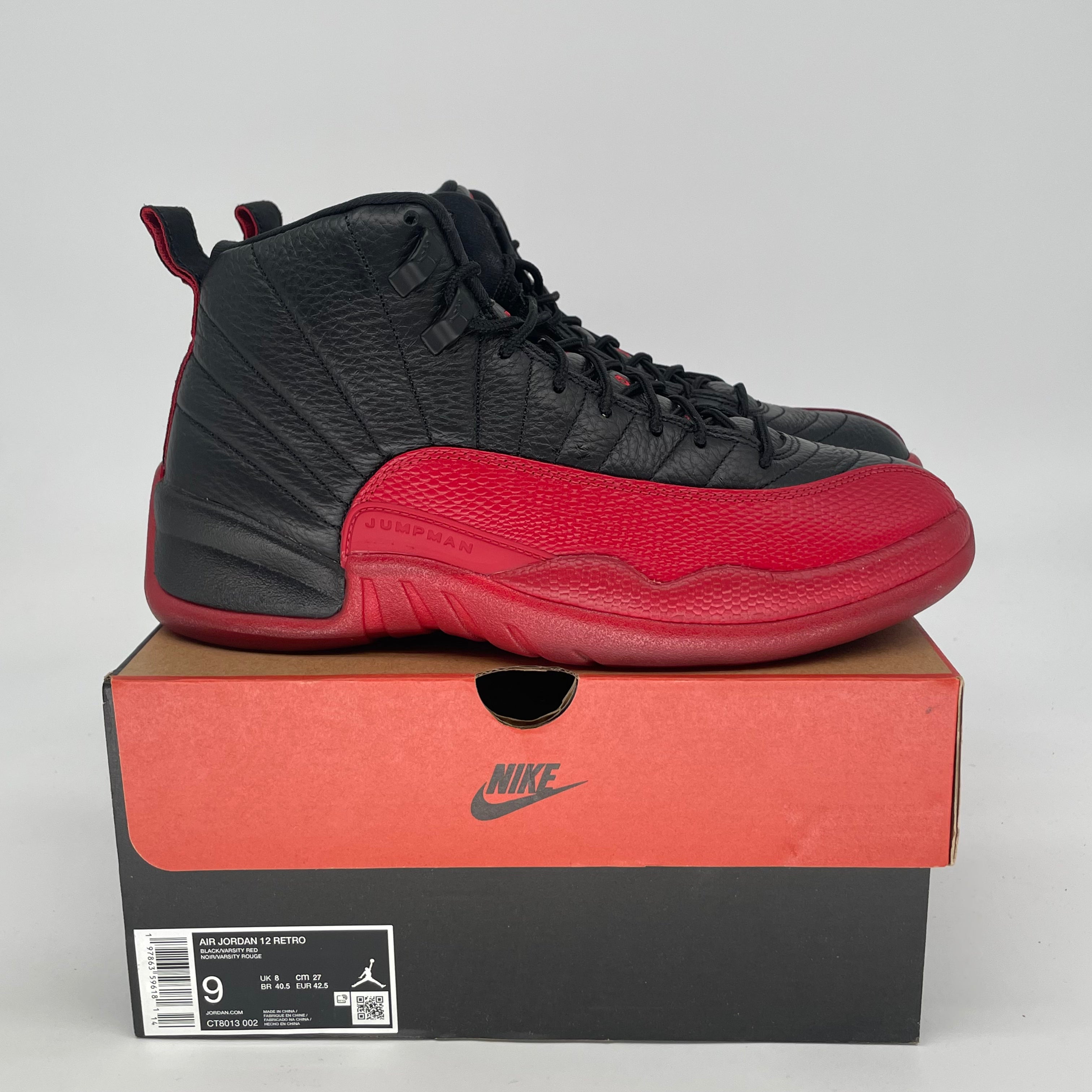 AIR JORDAN 12 FLU GAME CT8013-002 SIZE 9/10.5W