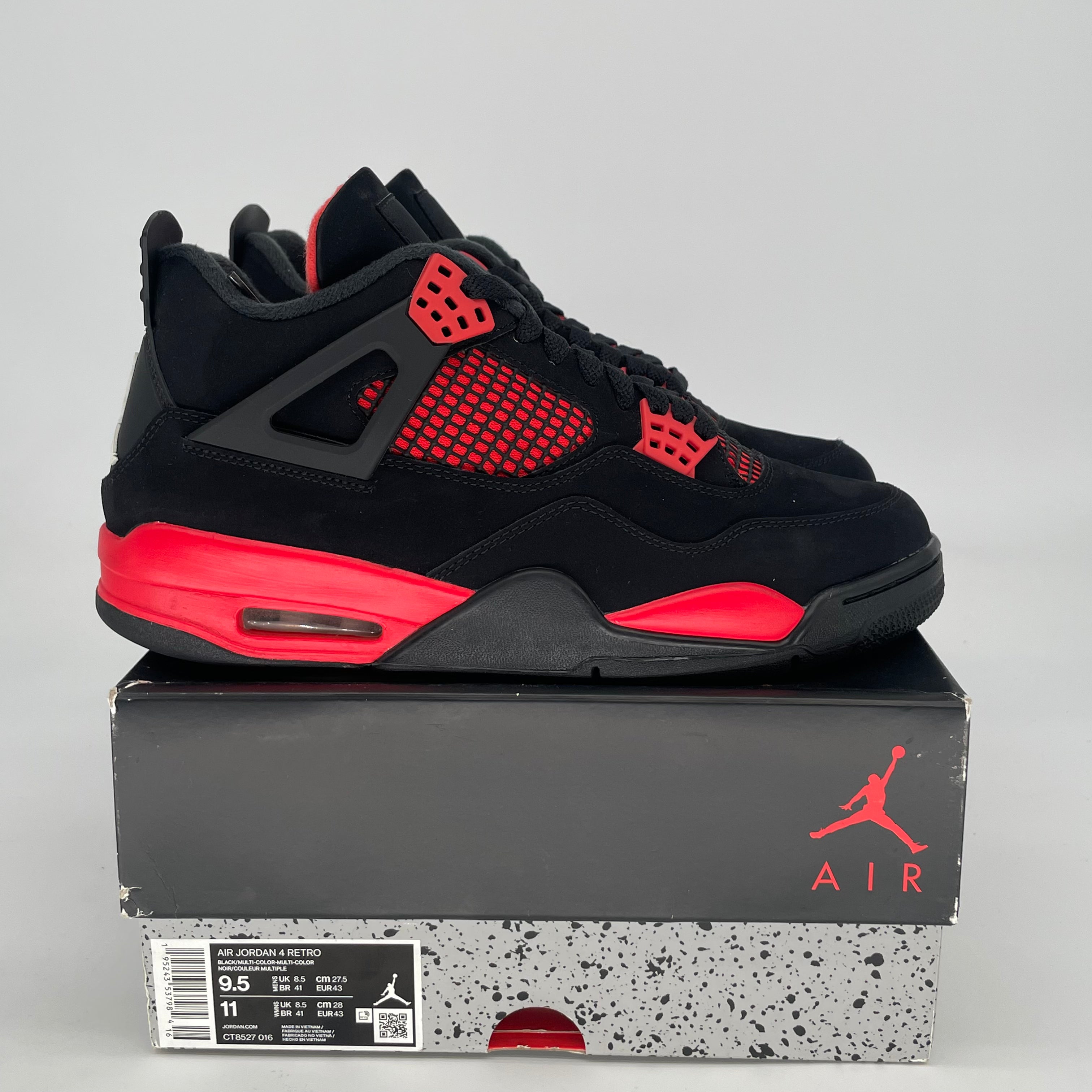 AIR JORDAN 4 RED THUNDER CT8527-016 SIZE 9.5/11W