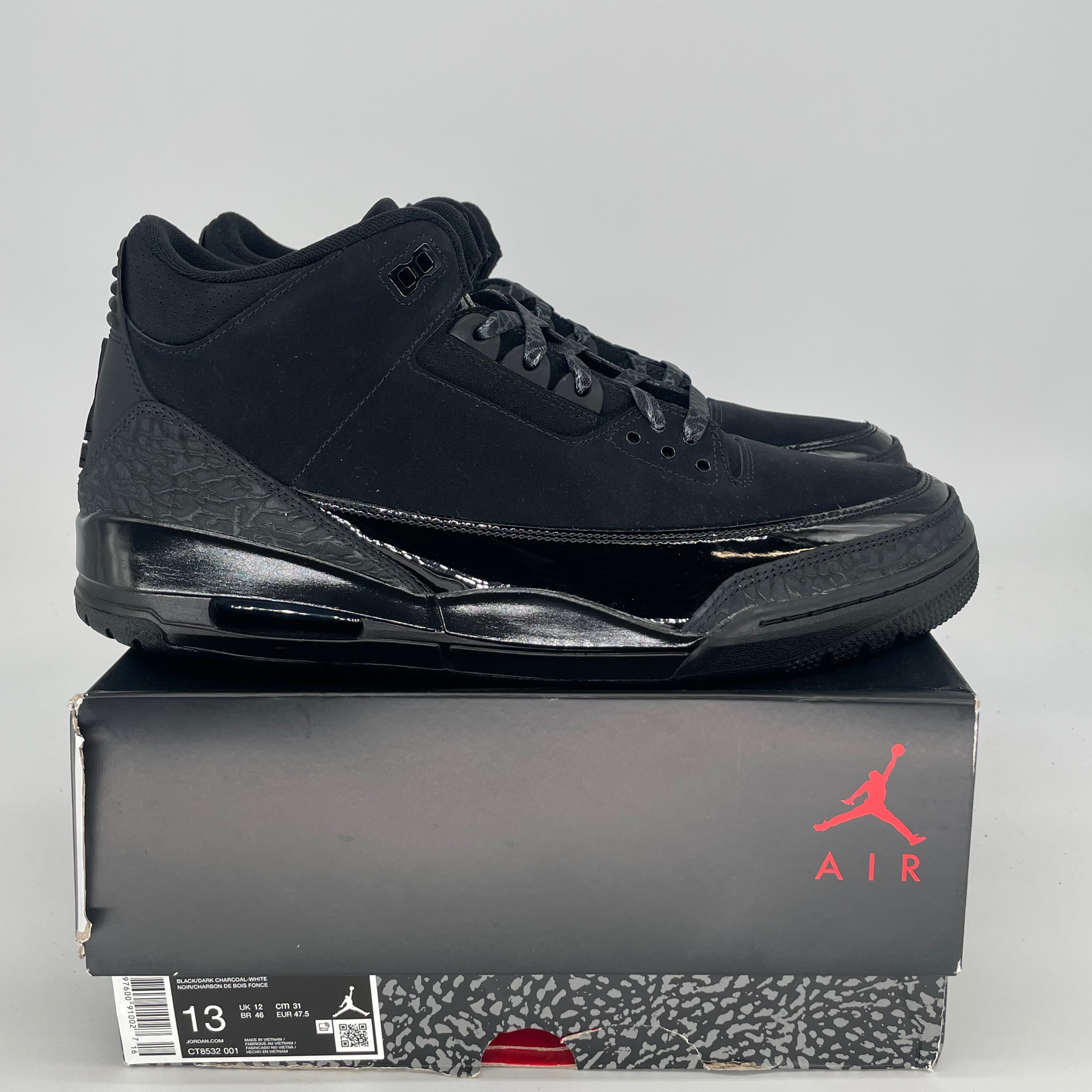 AIR JORDAN 3 BLACK CAT CT8532-001 SIZE 13/14.5W