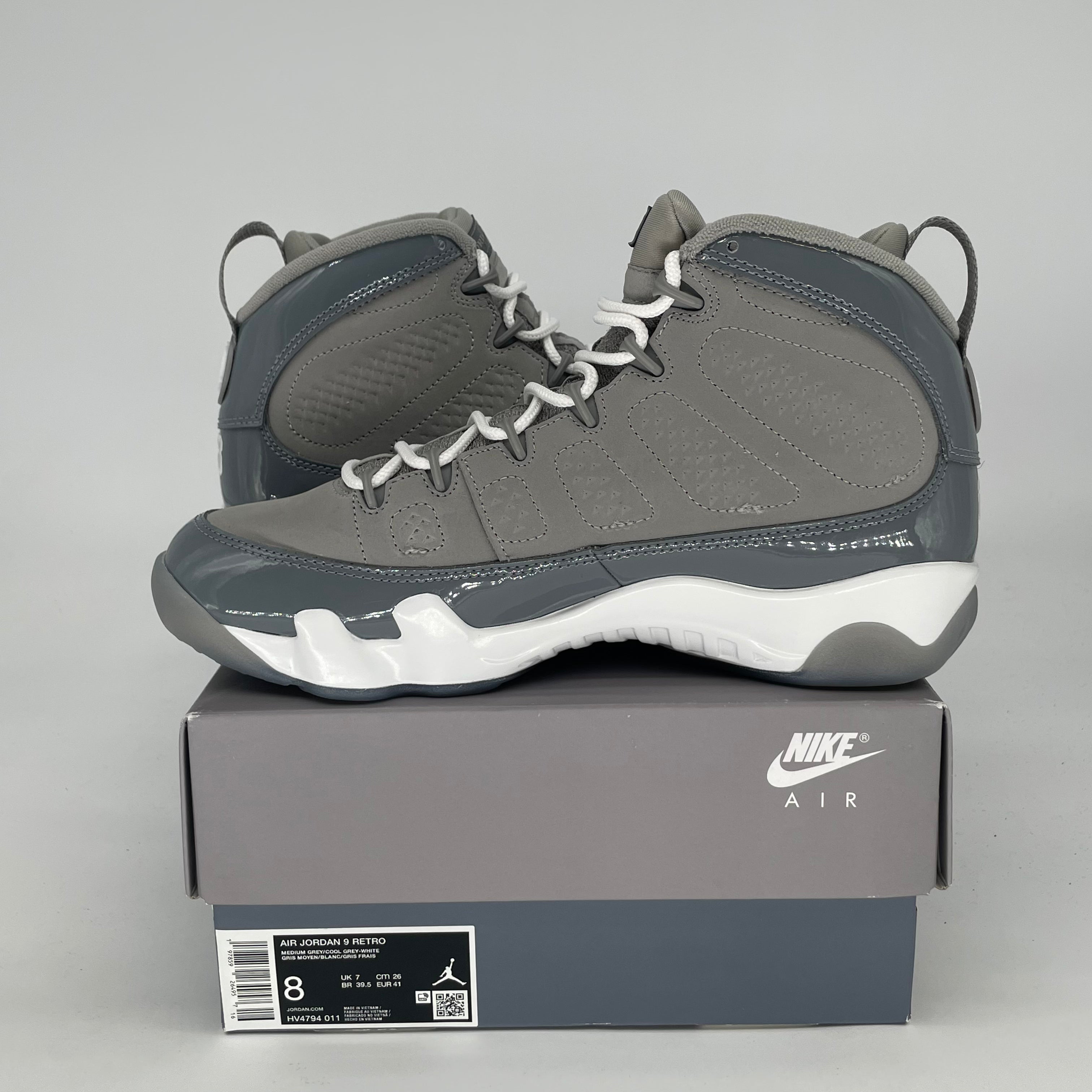 AIR JORDAN 9 COOL GREY HV4794-011 SIZE 8/9.5W
