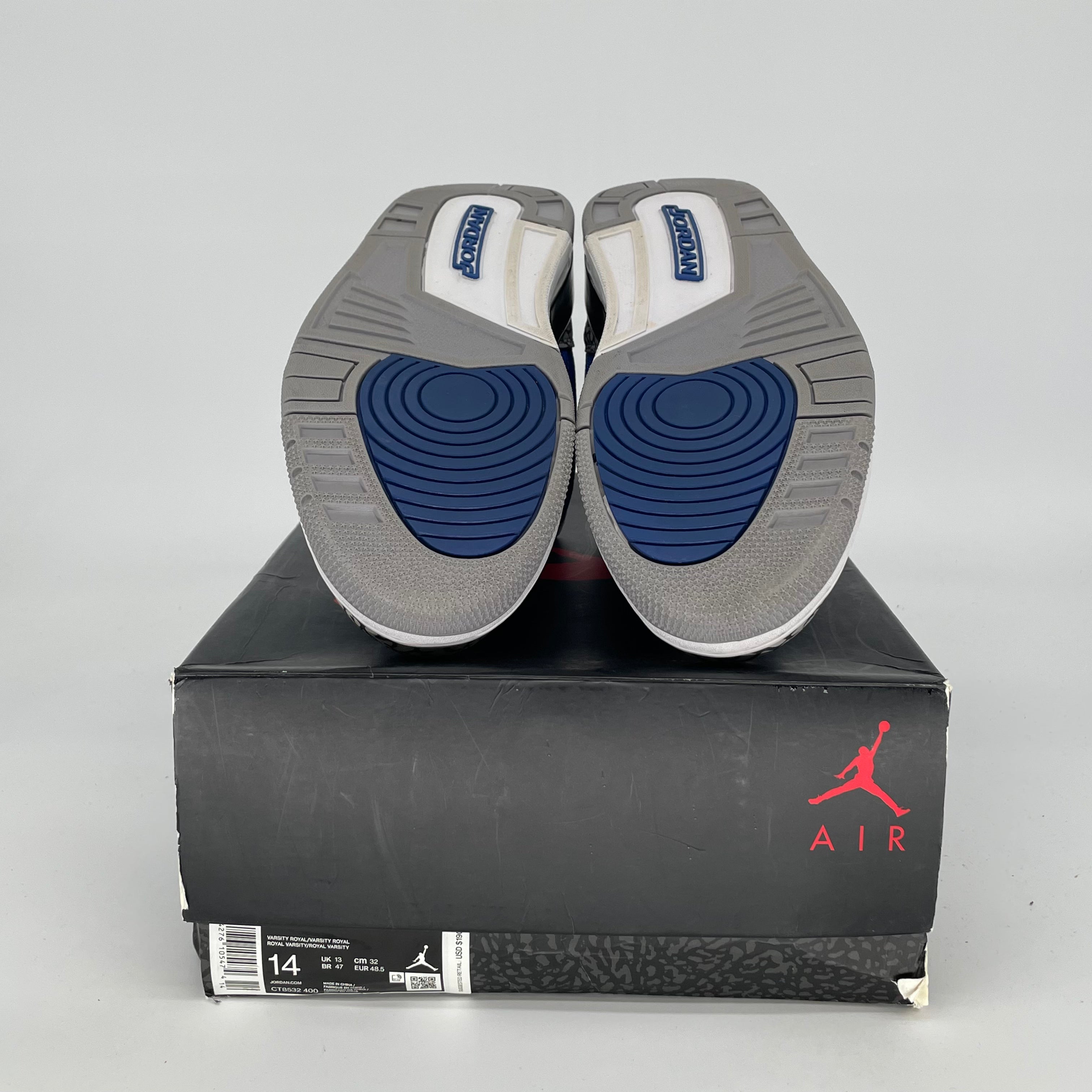 AIR JORDAN 3 VARSITY ROYAL CEMENT SIZE 14 CT8532-400
