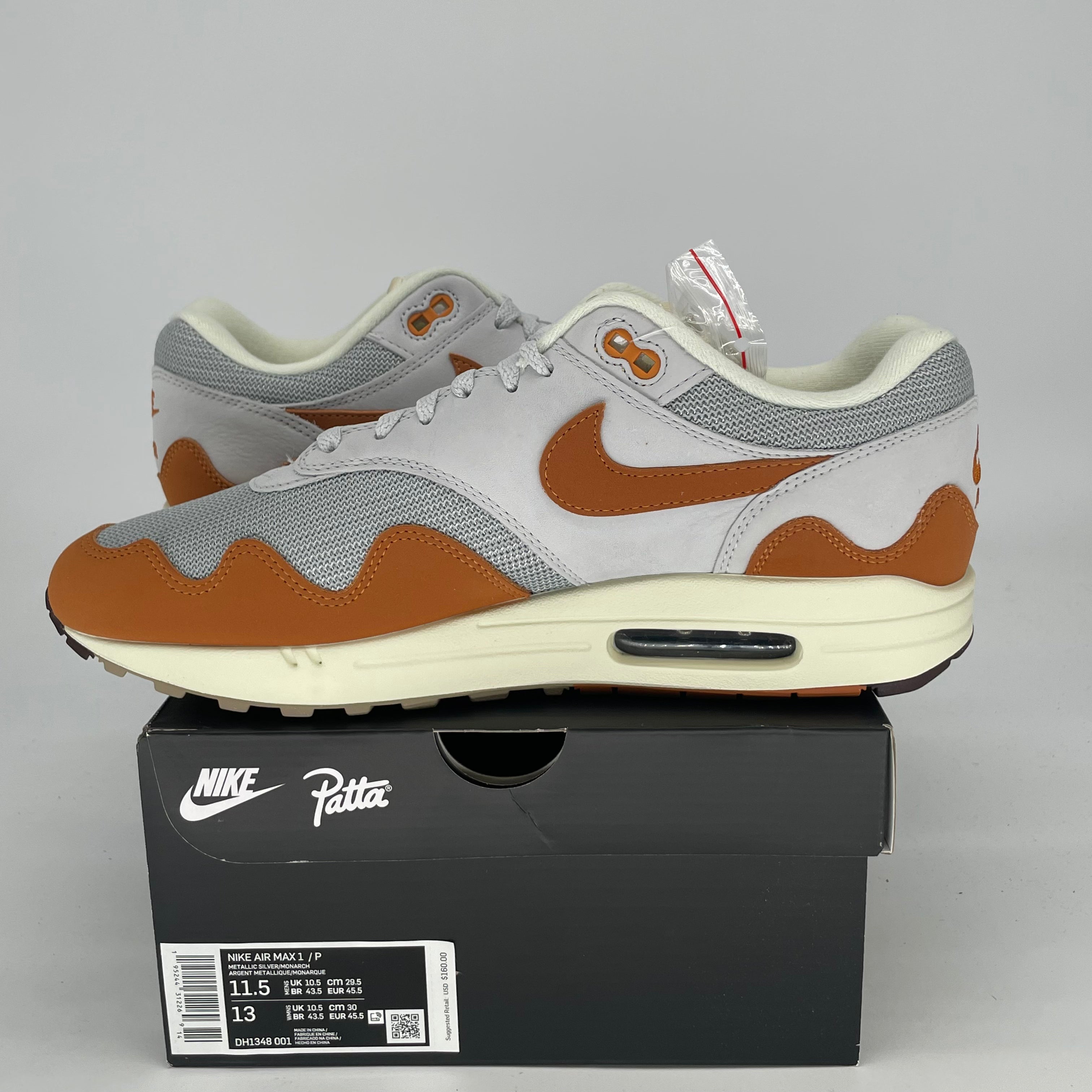NIKE AIR MAX 1 PATTA WAVES MONARCH DH1348-001 SIZE 11.5/13W