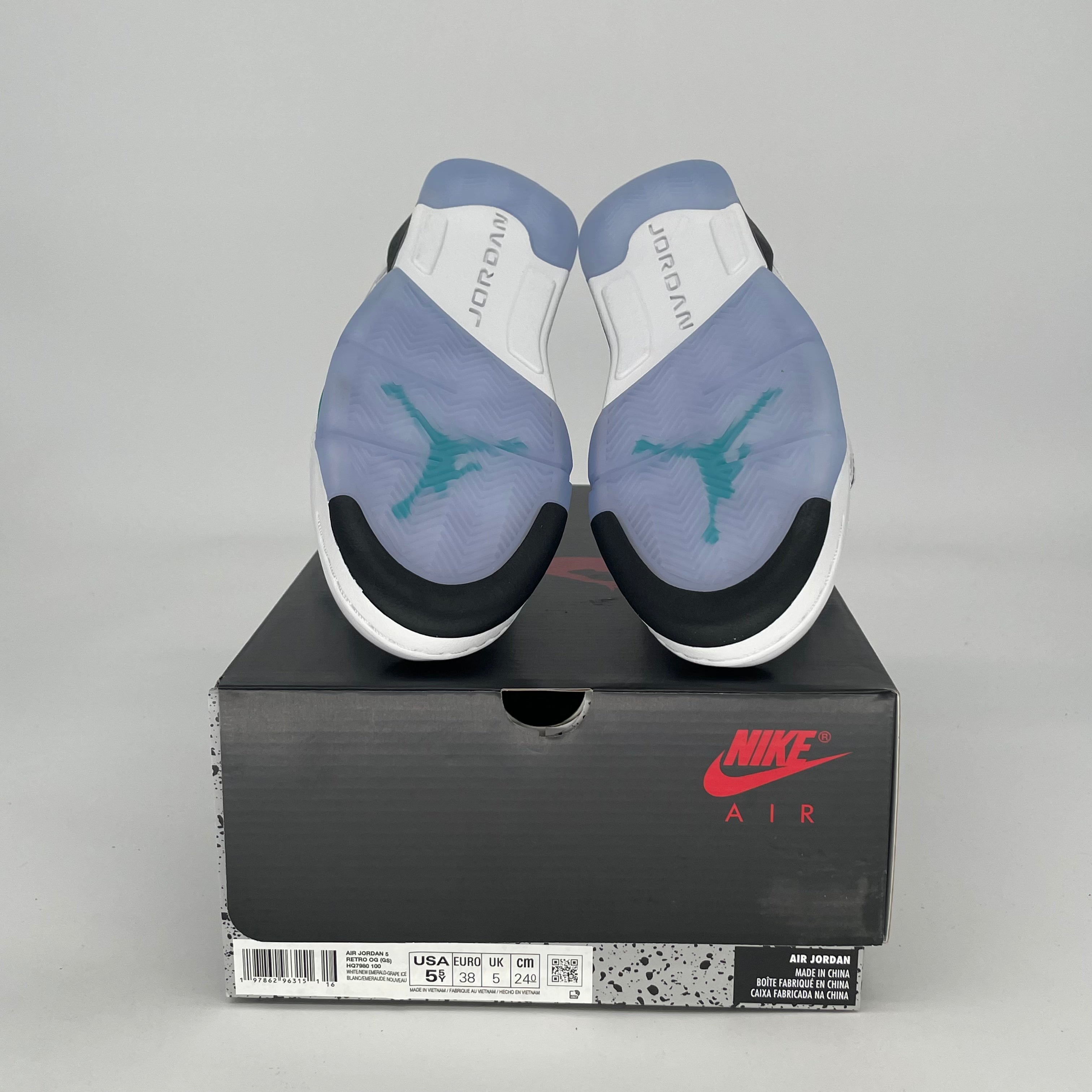 AIR JORDAN 5 GRAPE HQ7980-100 SIZE 5.5/7W