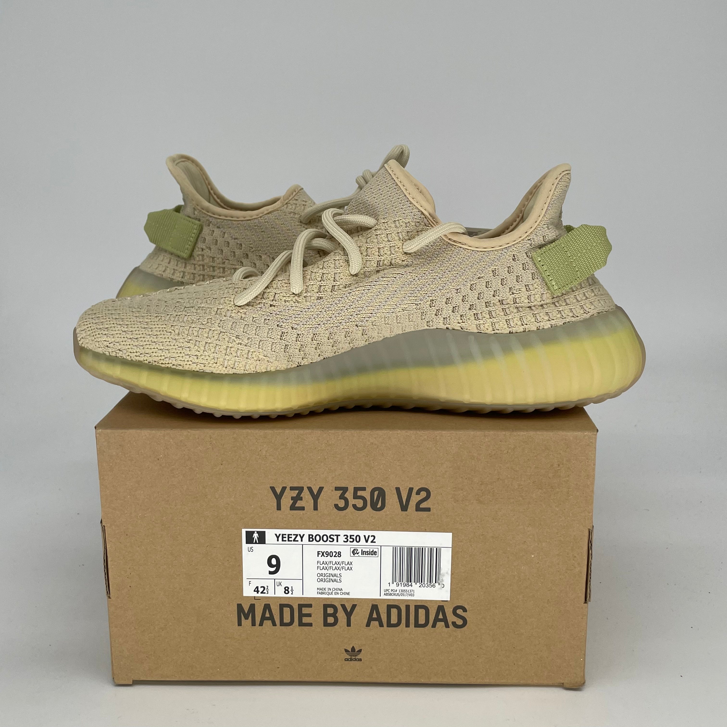 ADIDAS YEEZY 350 V2 FLAX FX9028 SIZE 9/10.5W