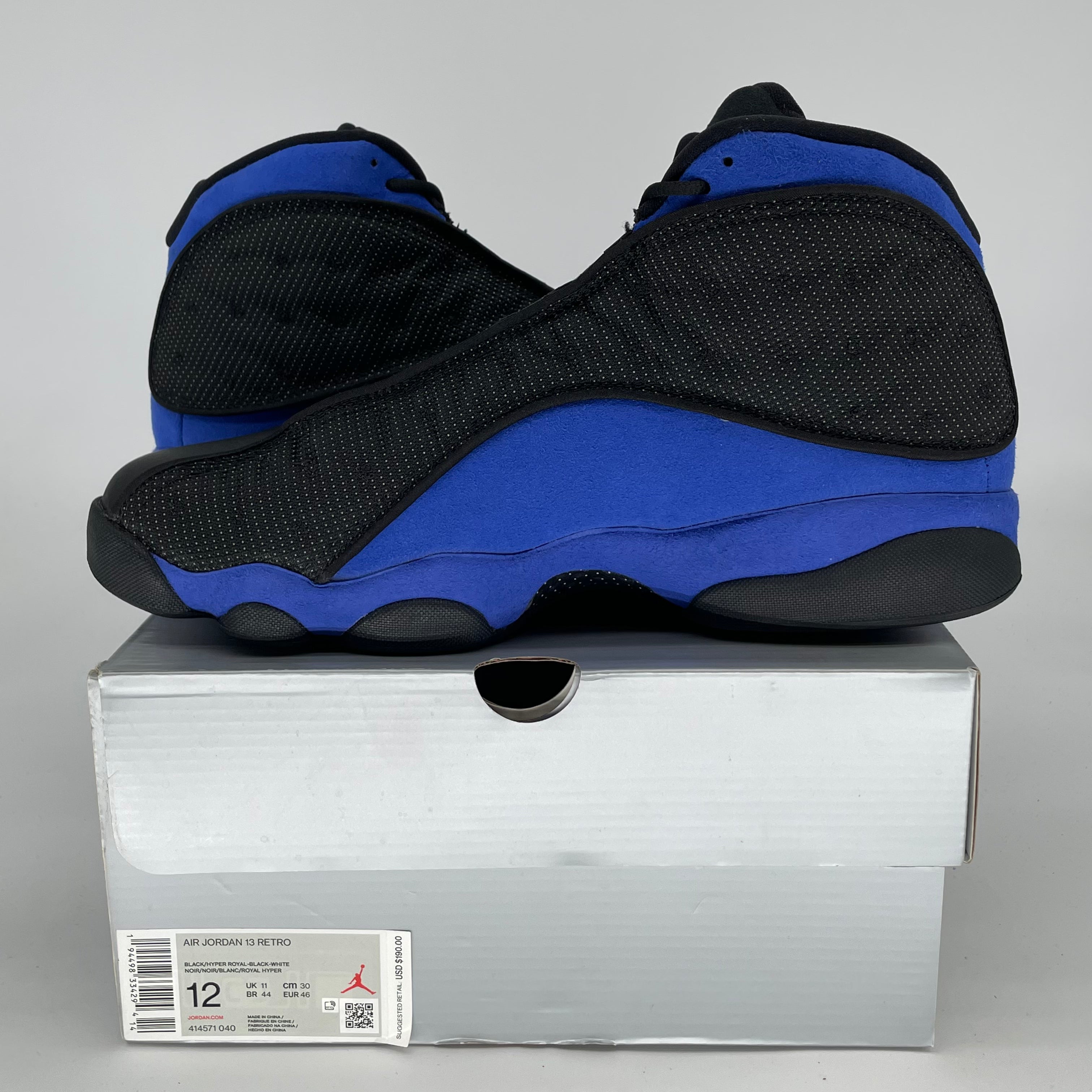 AIR JORDAN 13 BLACK HYPER ROYAL SIZE 12/13.5W 414571-040