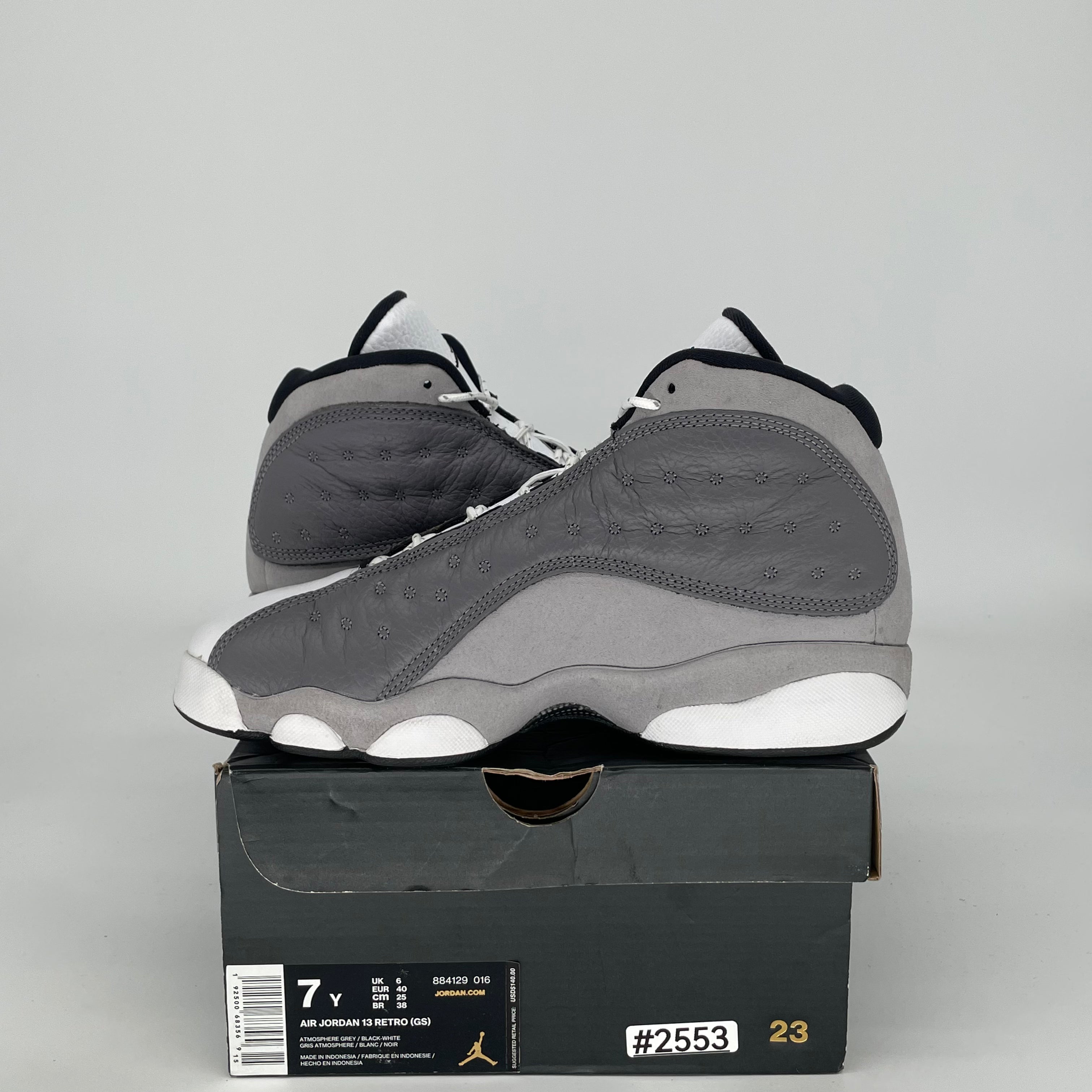 AIR JORDAN 13 ATMOSPHERE GREY 884129-016 SIZE 7/8.5W