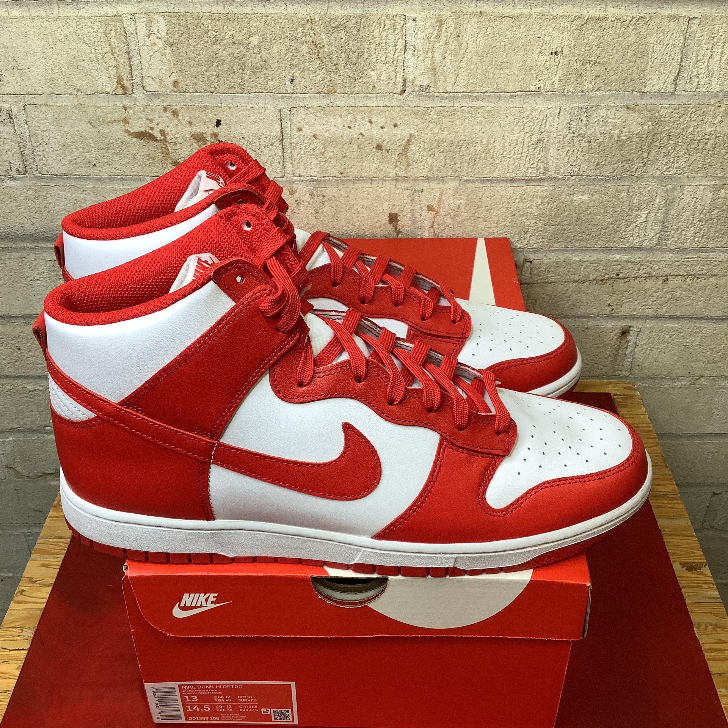 NIKE DUNK HIGH CHAMPIONSHIP RED SIZE 13 DD1399-106