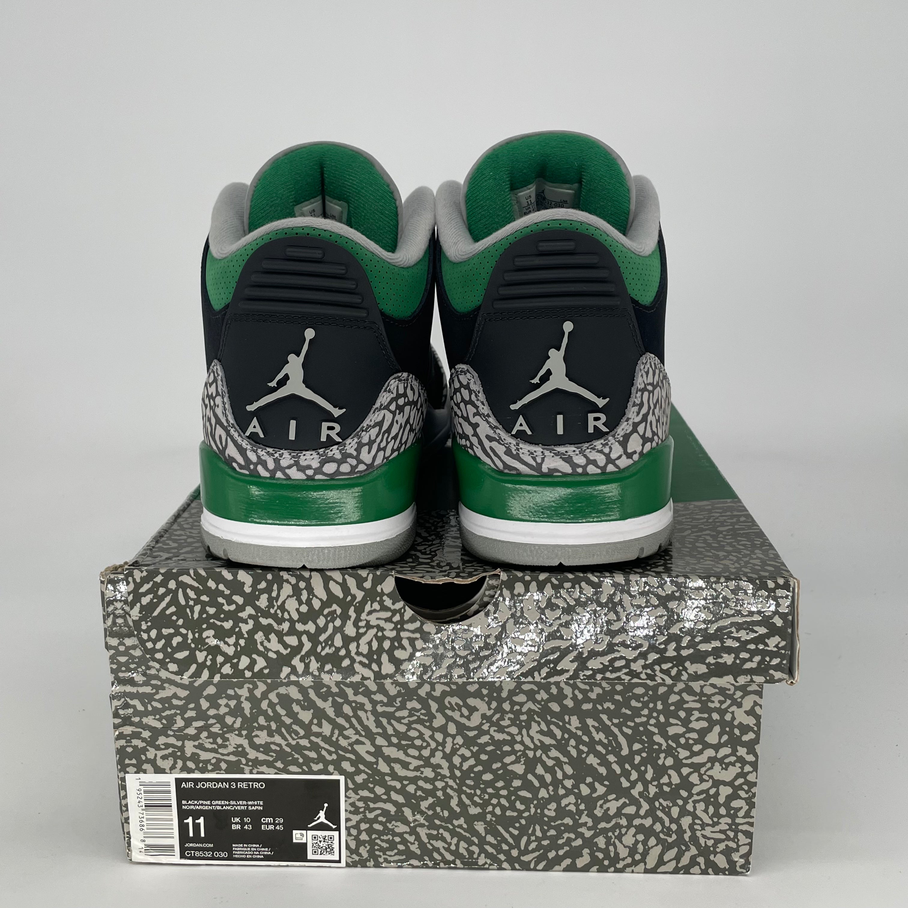 AIR JORDAN 3 PINE GREEN CT8532-030 SIZE 11/12.5W