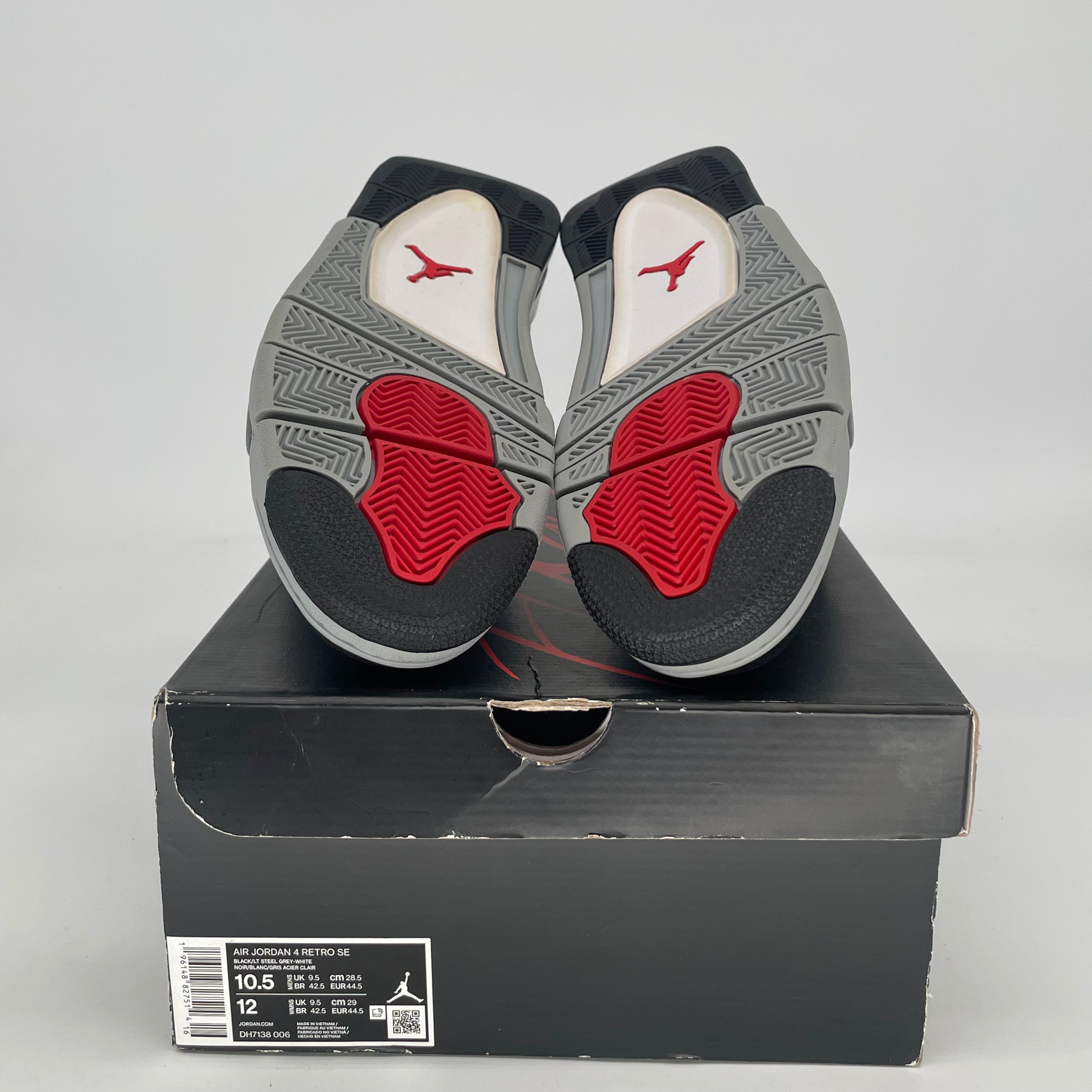 AIR JORDAN 4 BLACK CANVAS DH7138-006 SIZE 10.5/12W