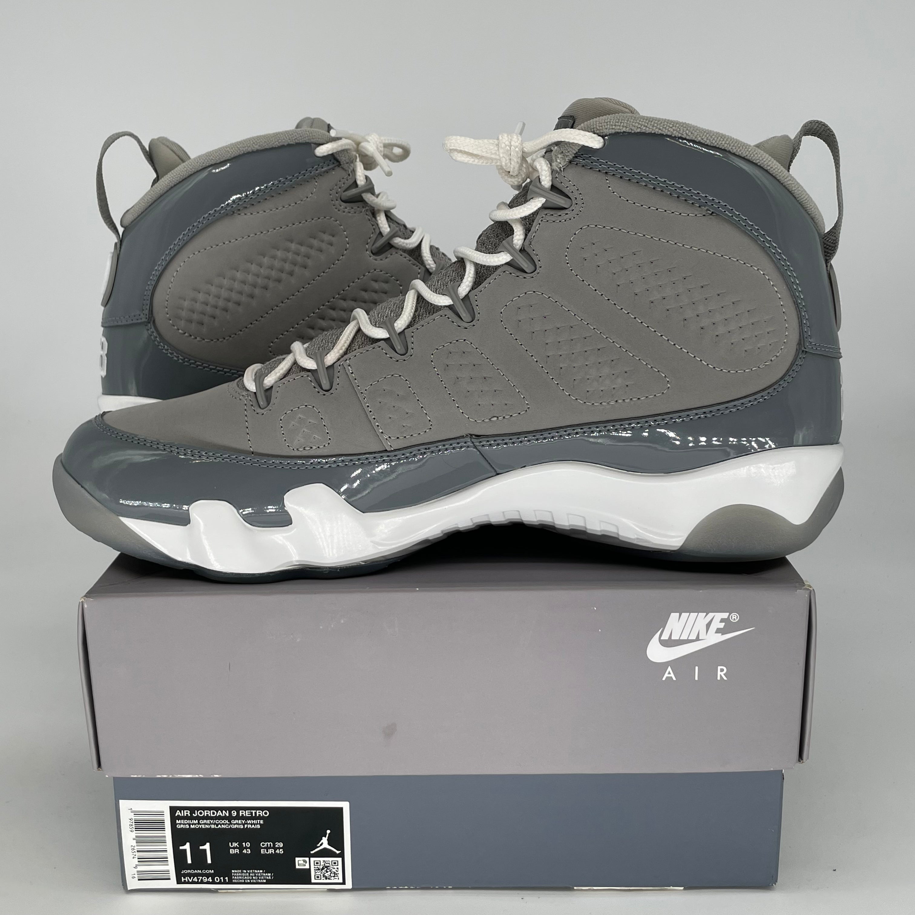 AIR JORDAN 9 COOL GREY SIZE 11/12.5W HV4794-011