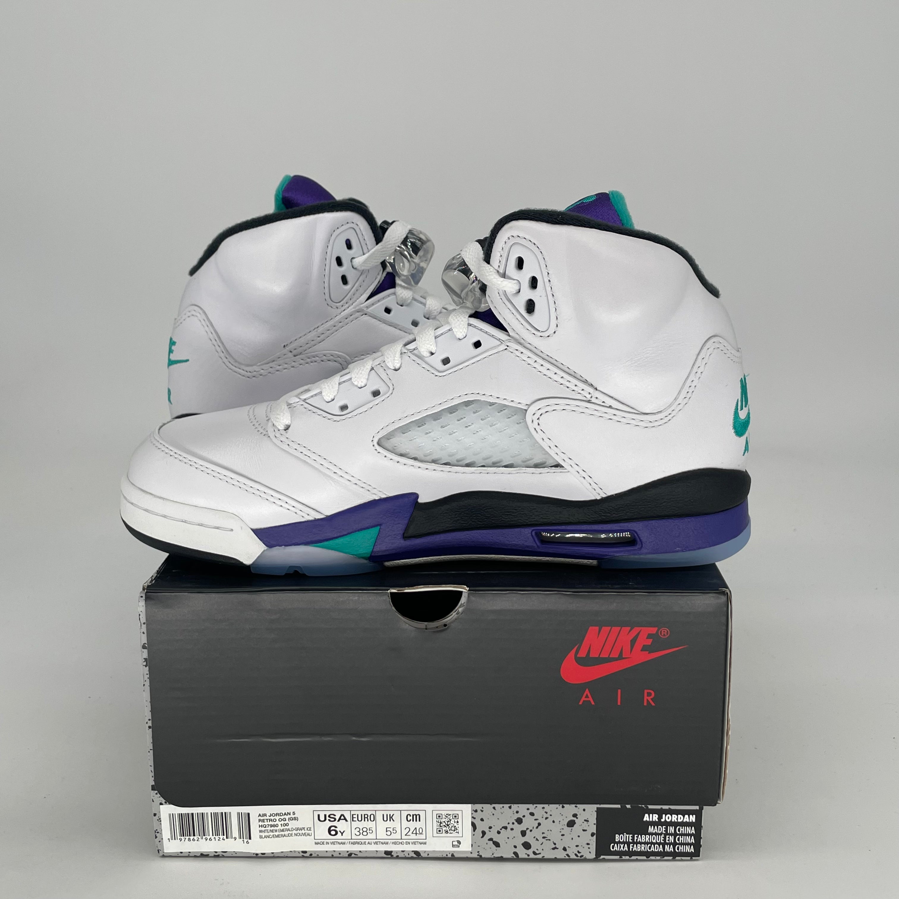 AIR JORDAN 5 GRAPE HQ7980-100 SIZE 6/7.5W