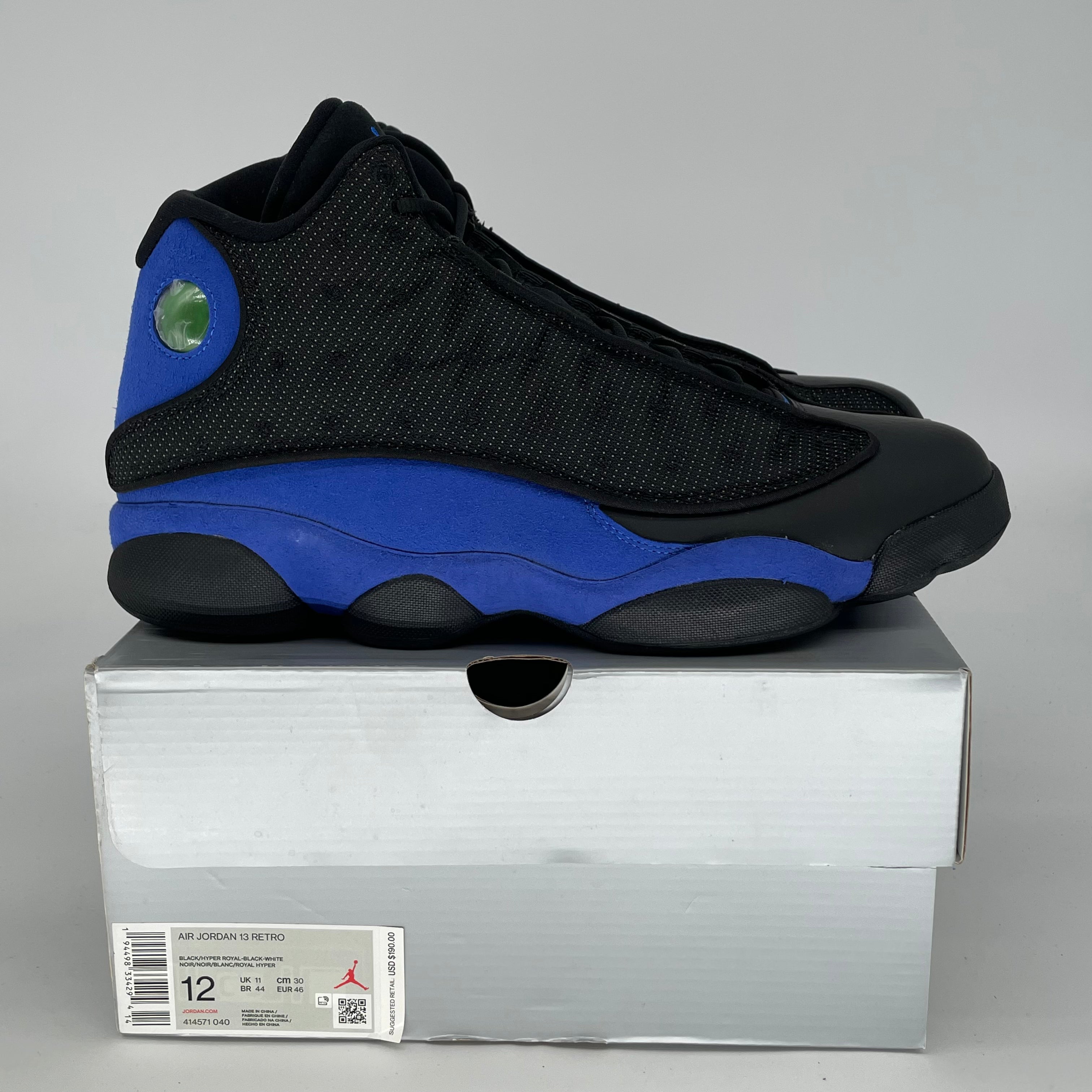AIR JORDAN 13 BLACK HYPER ROYAL SIZE 12/13.5W 414571-040