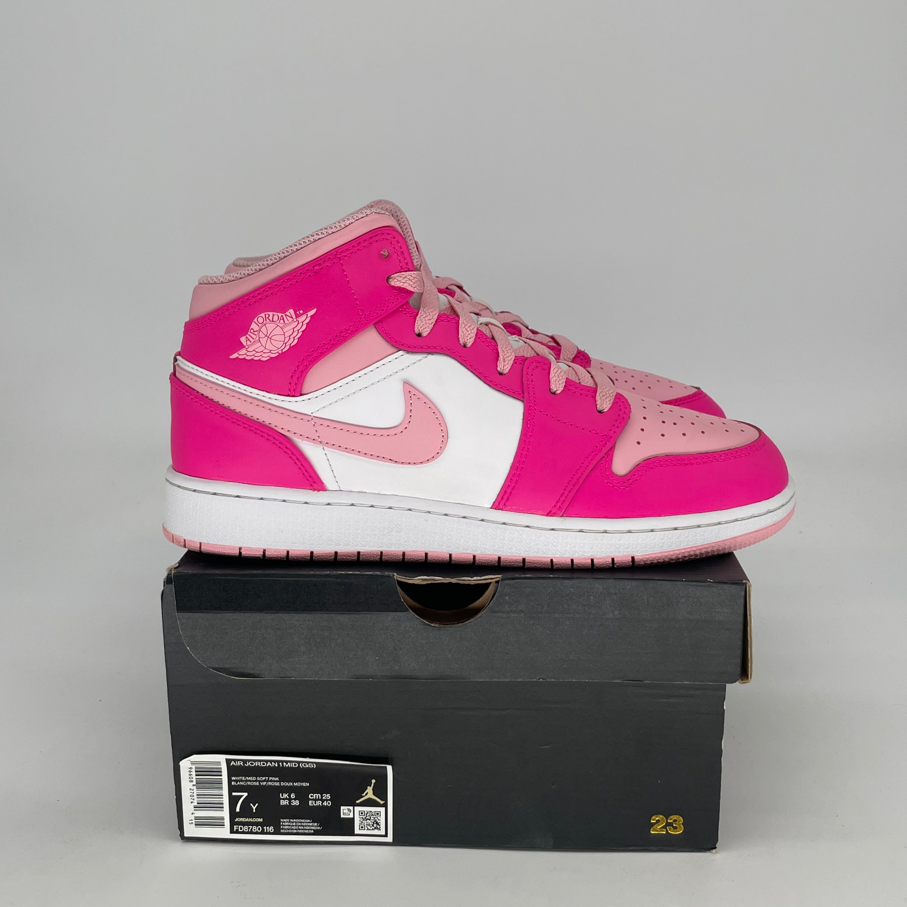 AIR JORDAN 1 MID FIERCE PINK FD8780-116 SIZE 7/8.5W