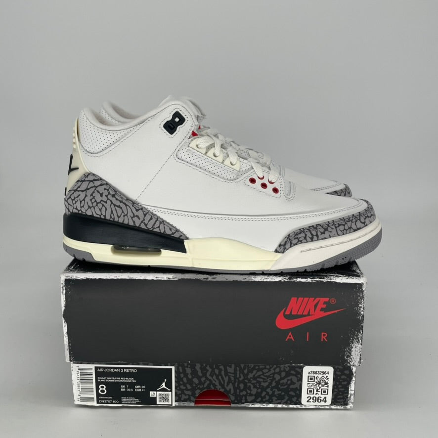 AIR JORDAN 3 WHITE CEMENT REIMAGINED DN3707-100 SIZE 8/9.5W