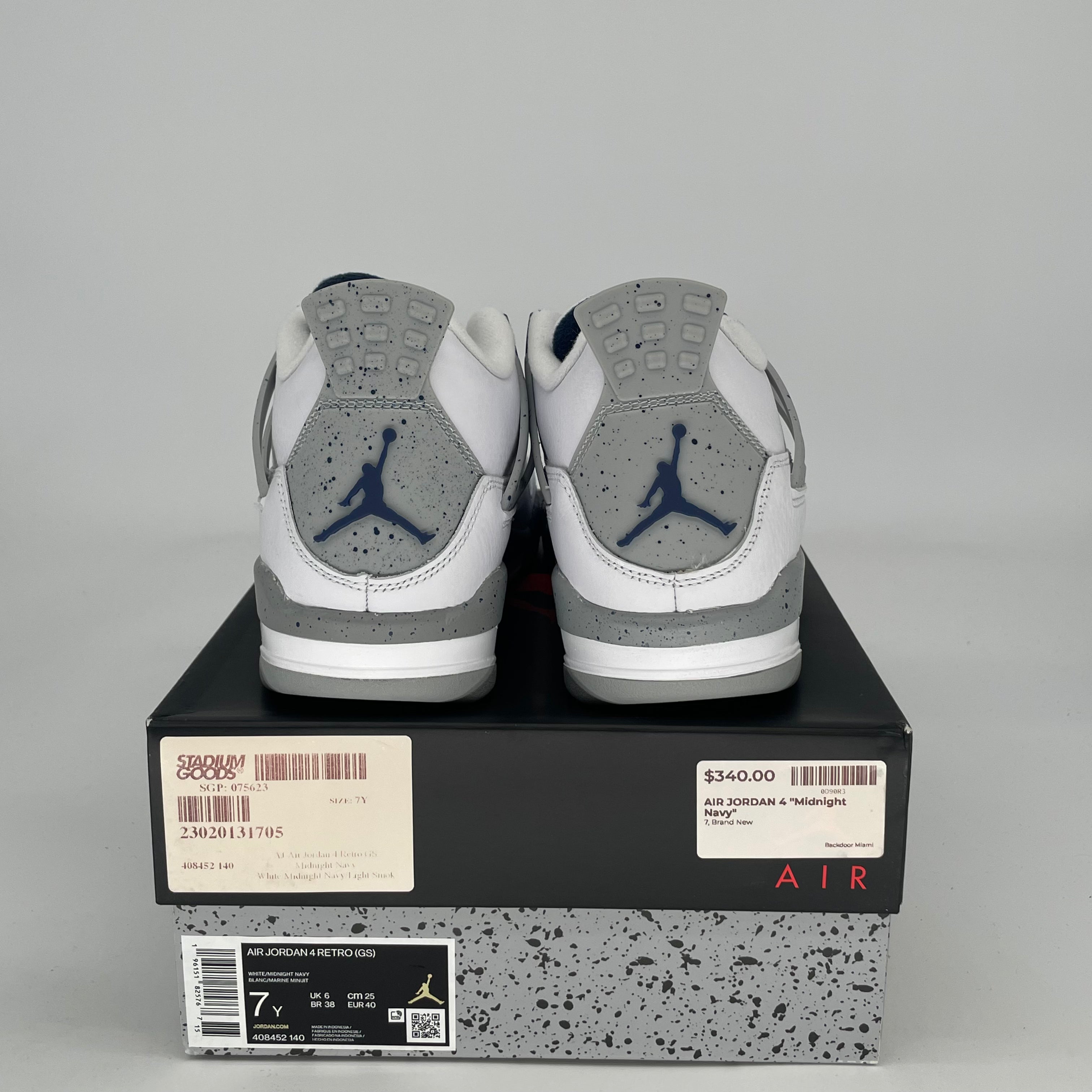 AIR JORDAN 4 MIDNIGHT NAVY 408452-140 SIZE 7/8.5W