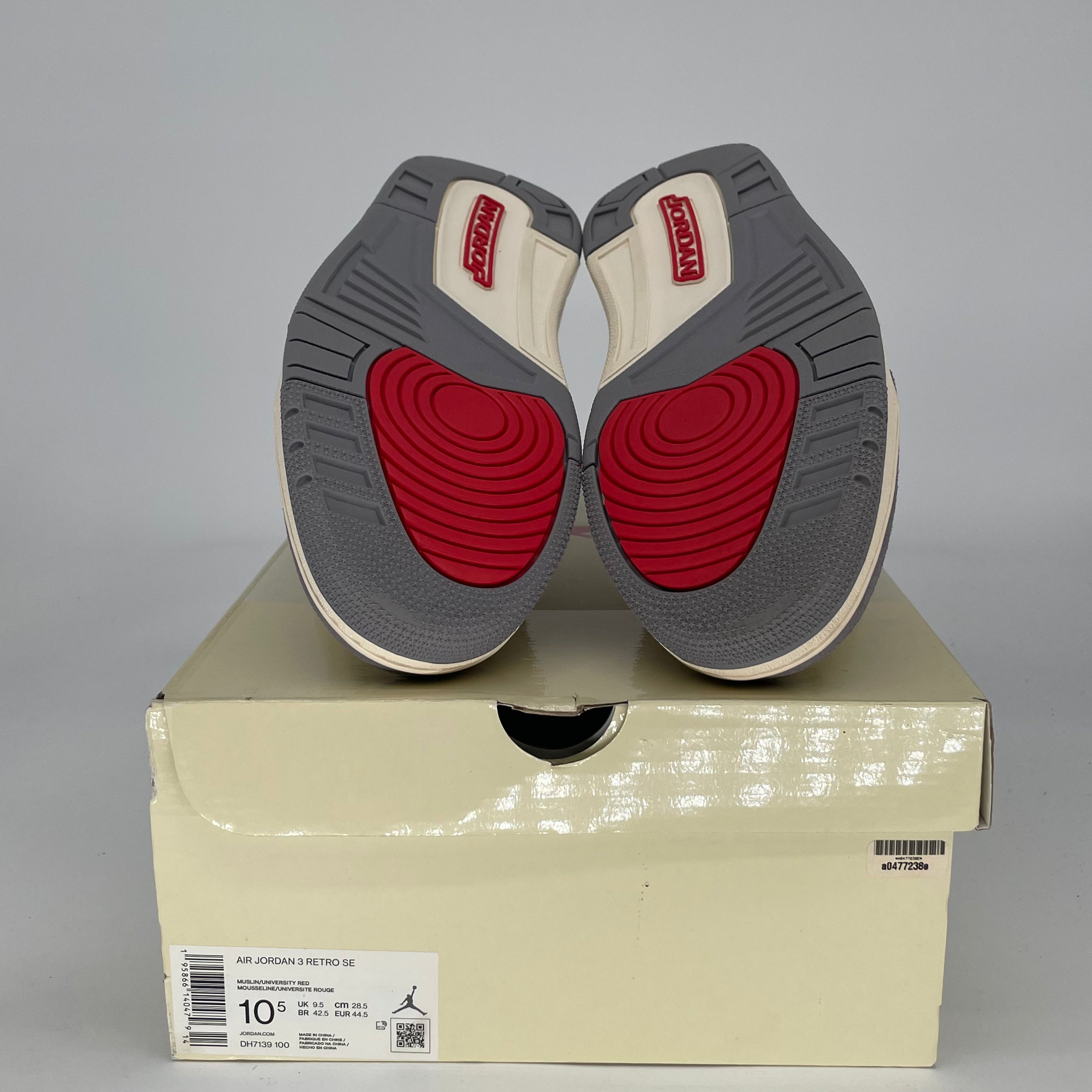AIR JORDAN 3 MUSLIN DH7139-100 SIZE 10.5/12W