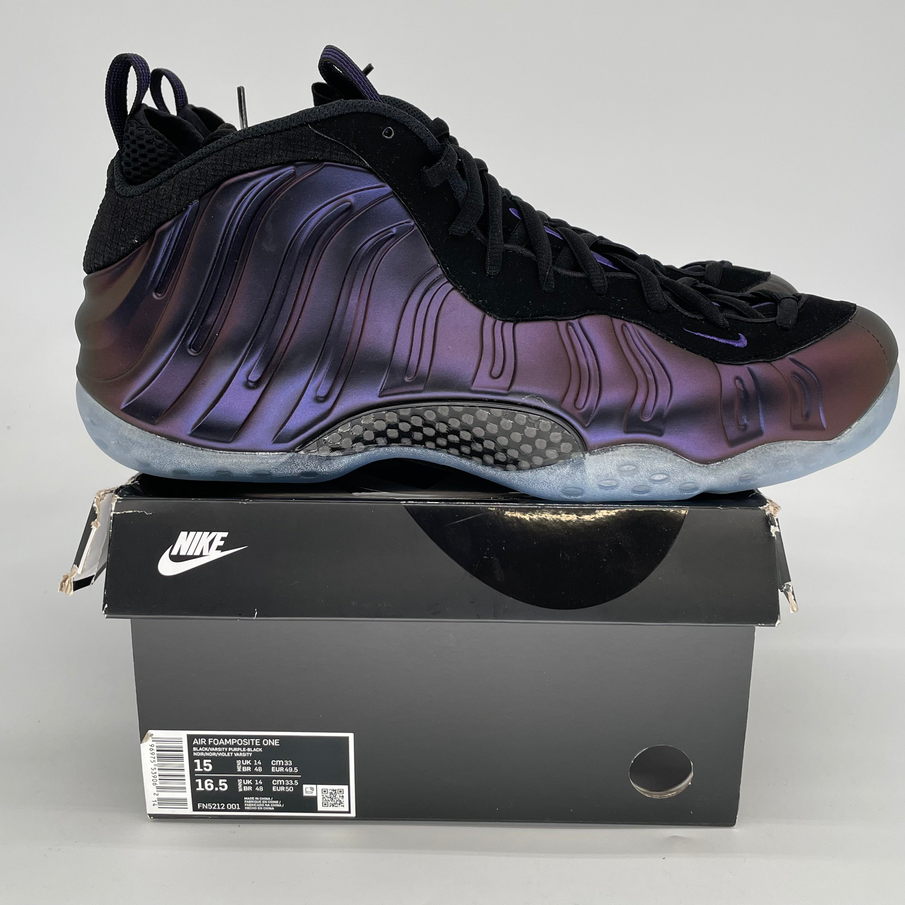 NIKE AIR FOAMPOSITE ONE EGGPLANT SIZE 15 FN5212-001