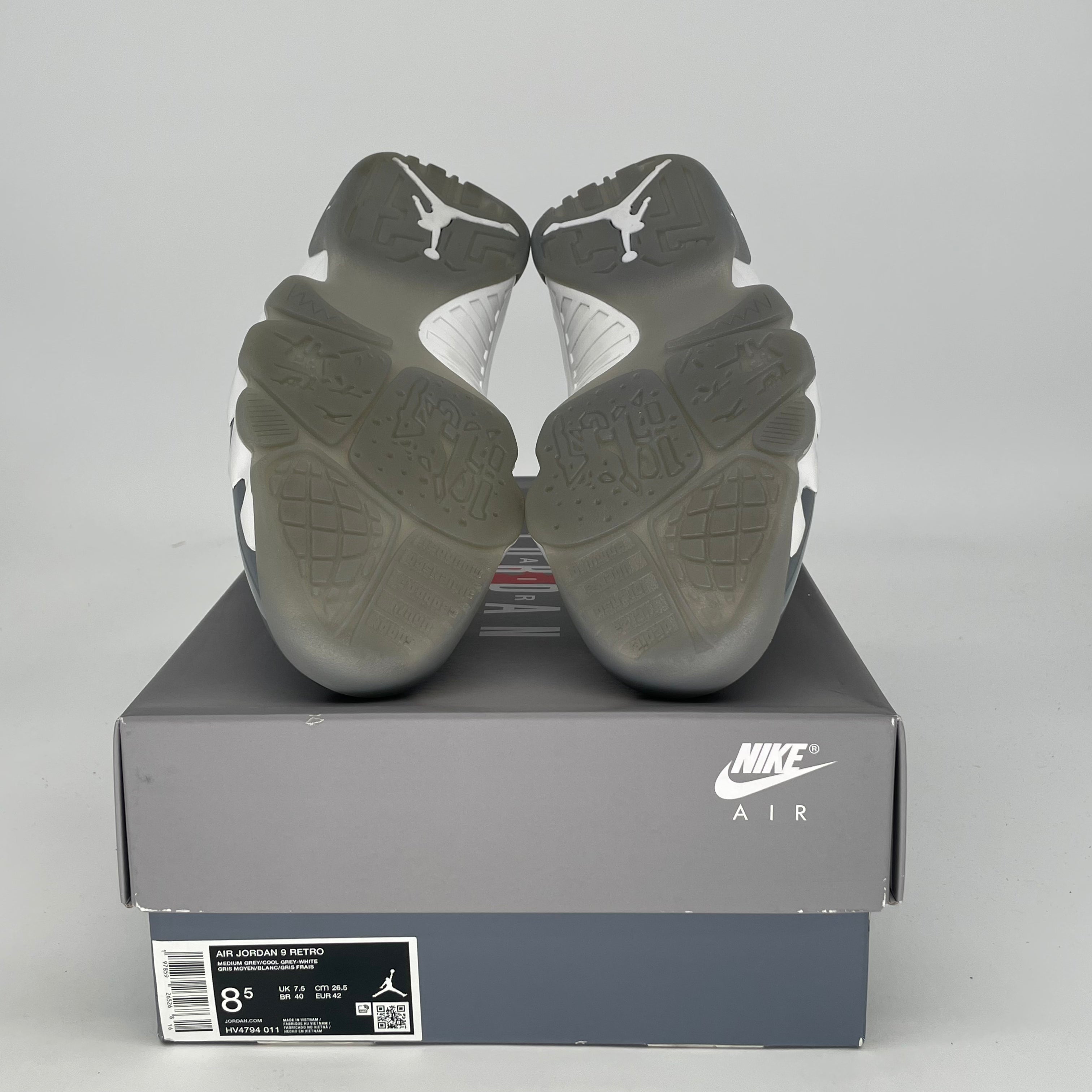 AIR JORDAN 9 COOL GREY HV4794-011 SIZE 8.5/10W