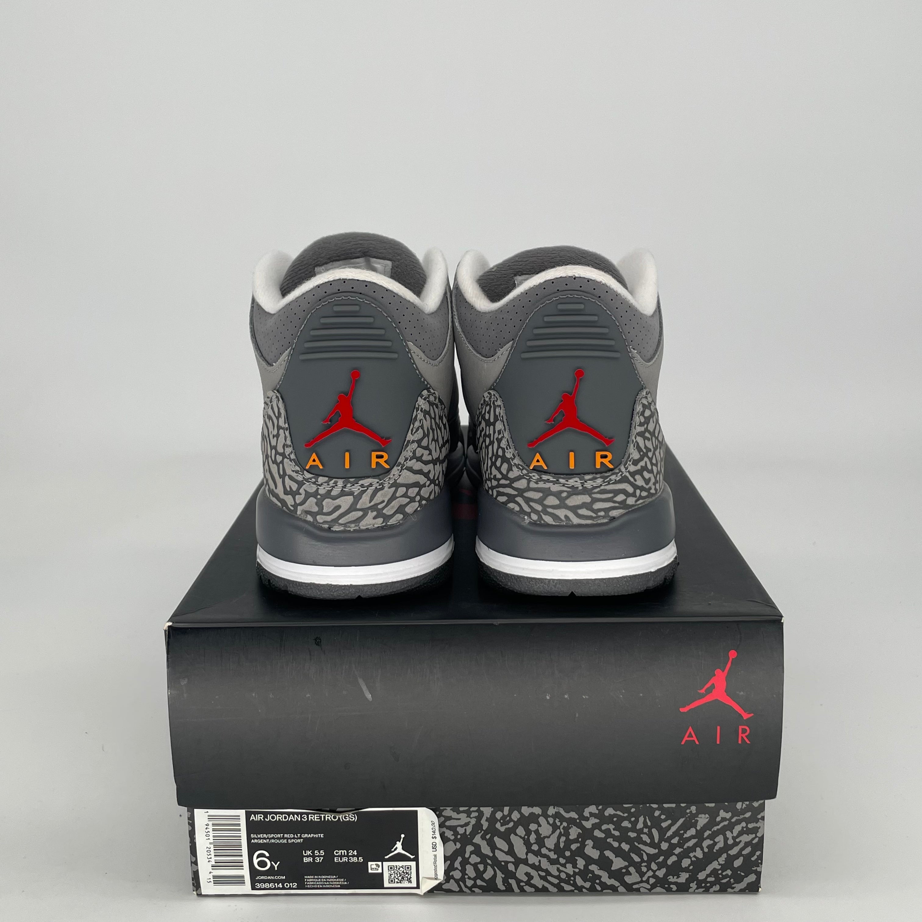 AIR JORDAN 3 COOL GREY CT8532-012 SIZE 6/7.5W