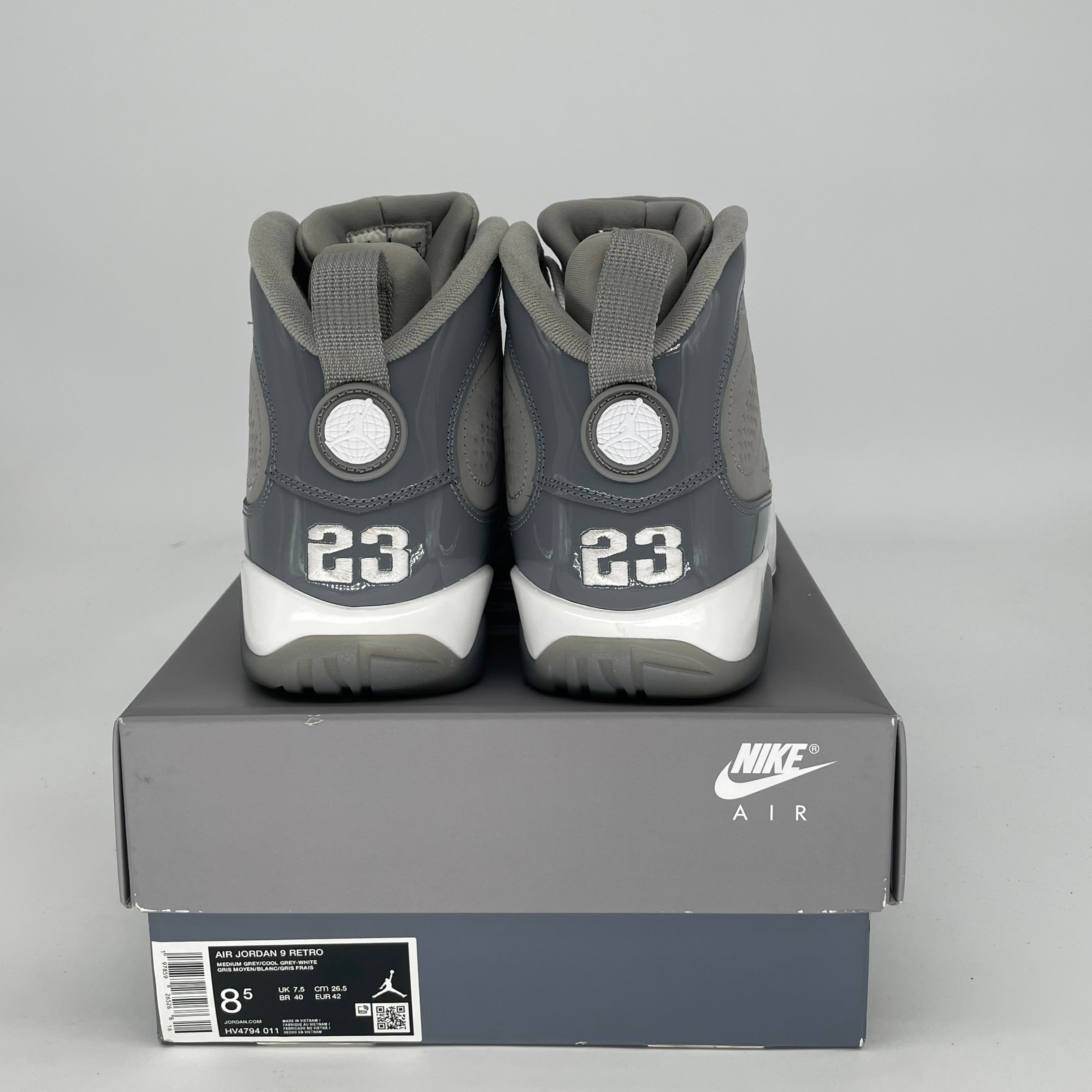 AIR JORDAN 9 COOL GREY HV4794-011 SIZE 8.5/10W