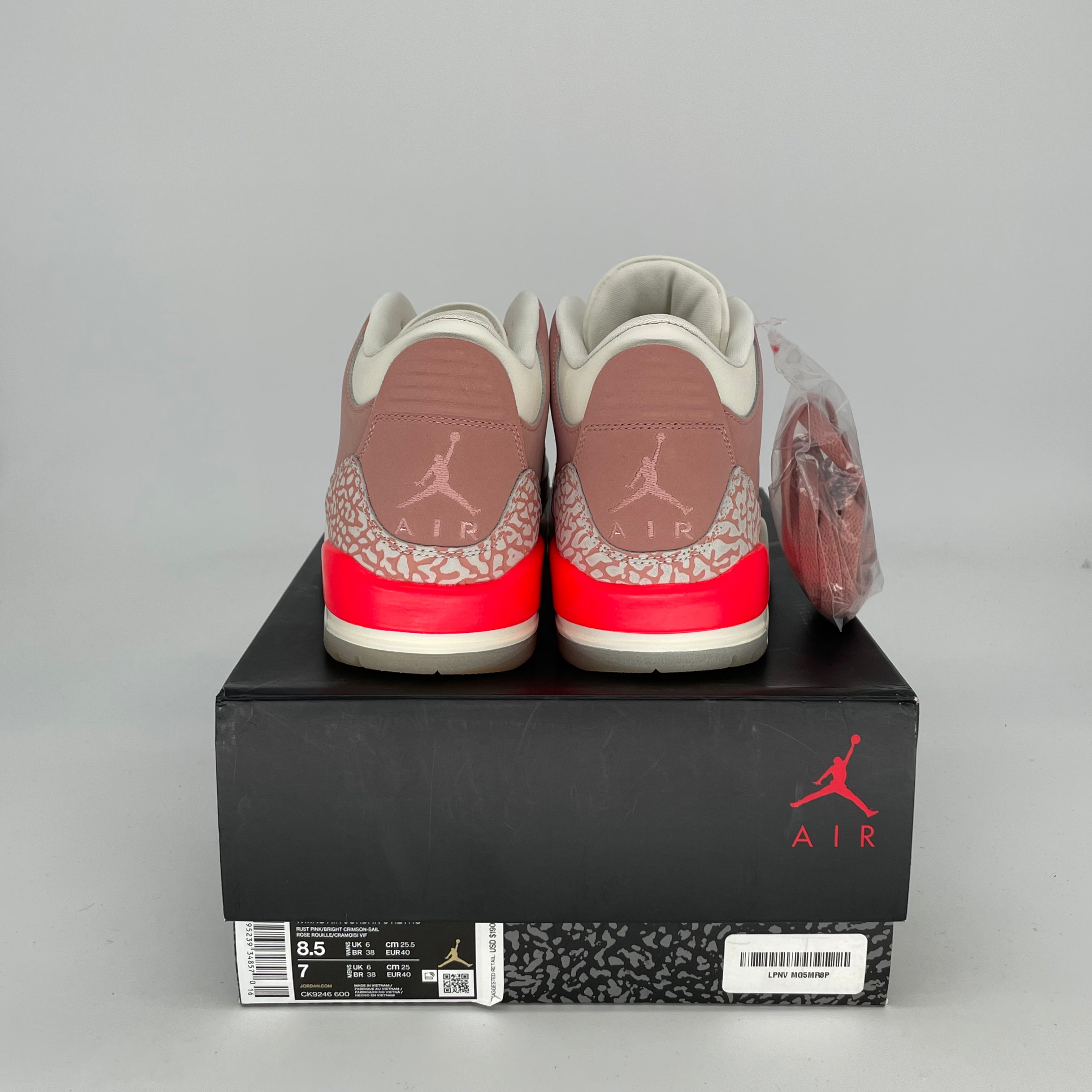 AIR JORDAN 3 RUST PINK W SIZE 7/8.5W CK9246-600