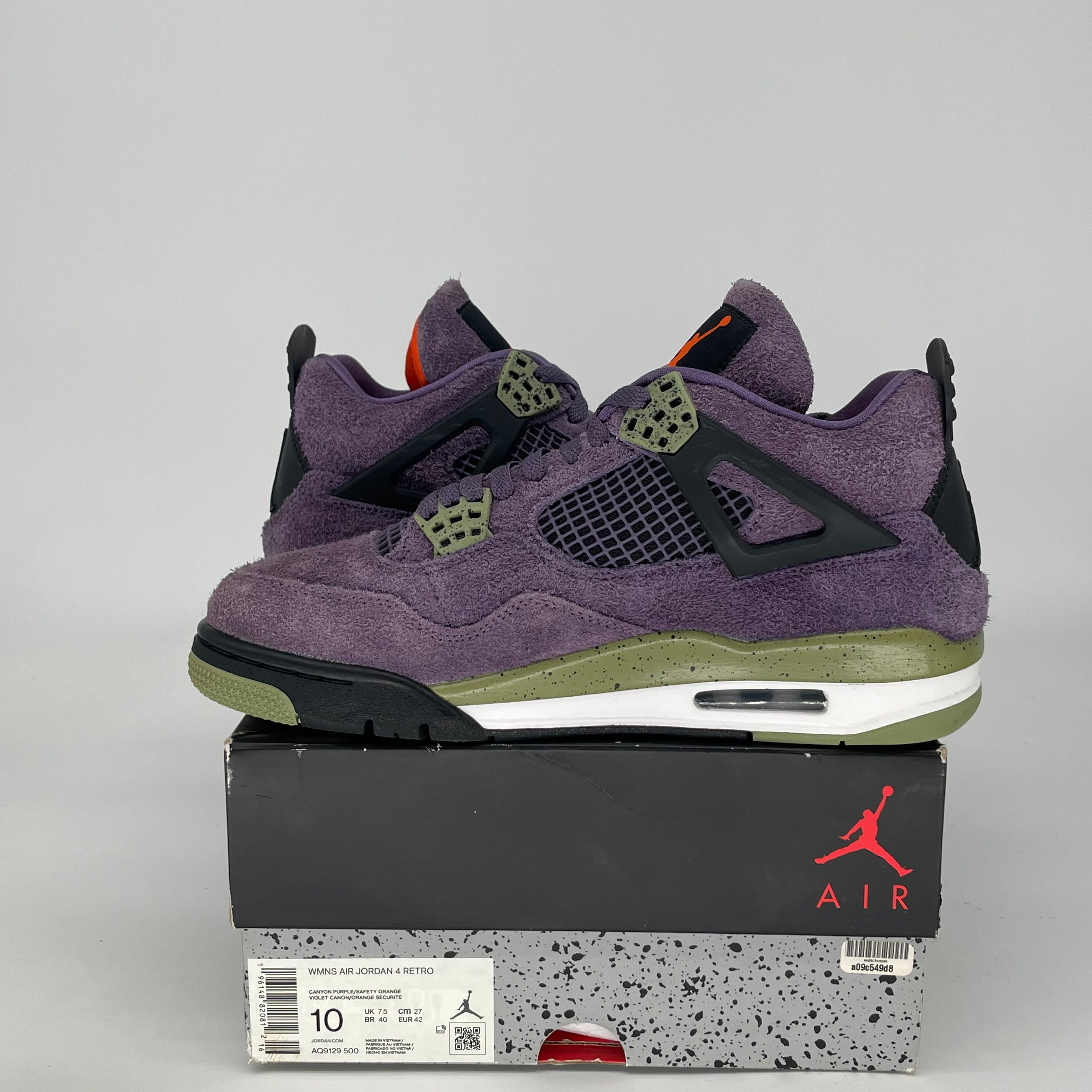 AIR JORDAN 4 CAYON PURPLE W AQ9129-500 SIZE 8.5/10W