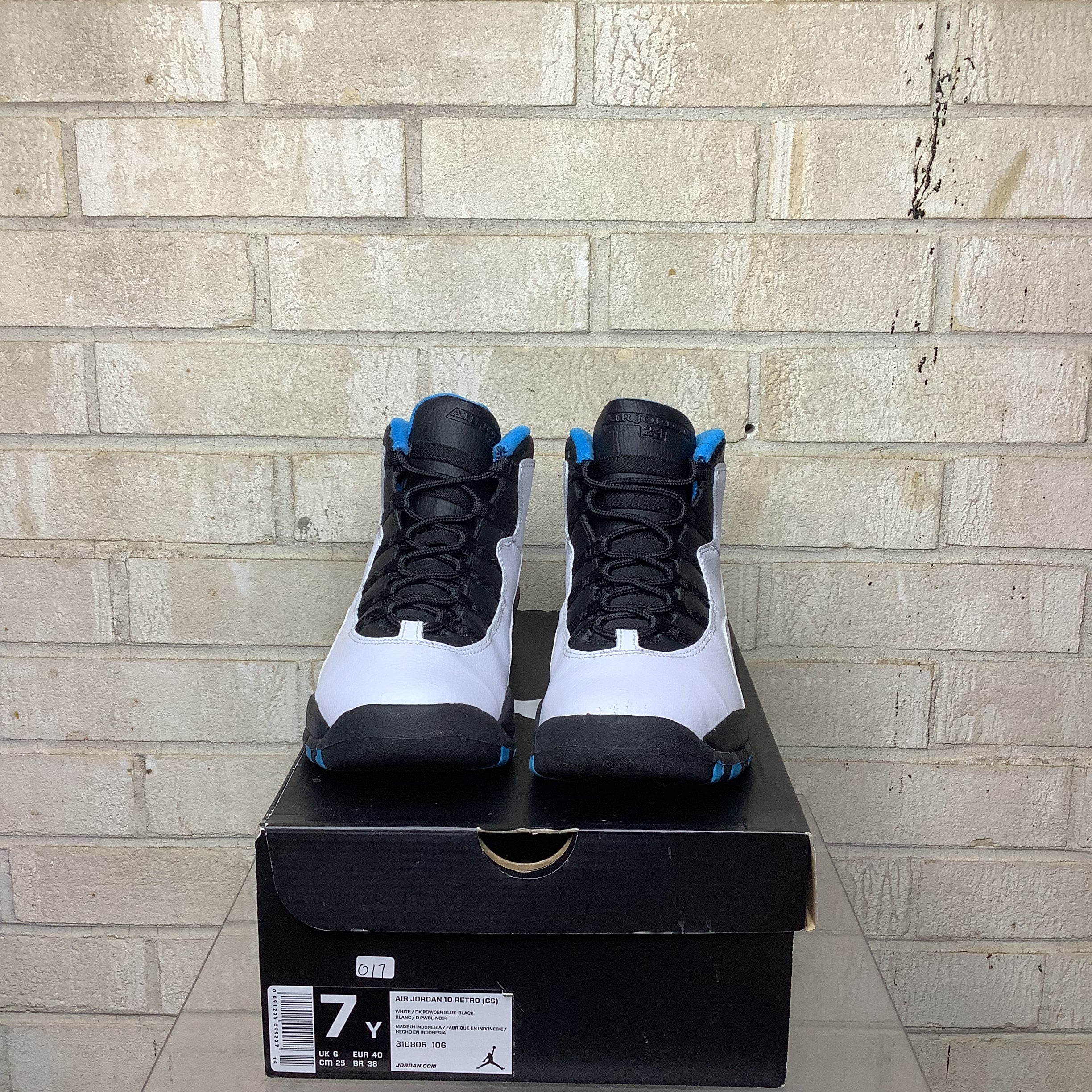 AIR JORDAN 10 POWDER BLUE SIZE 7Y 310806-106