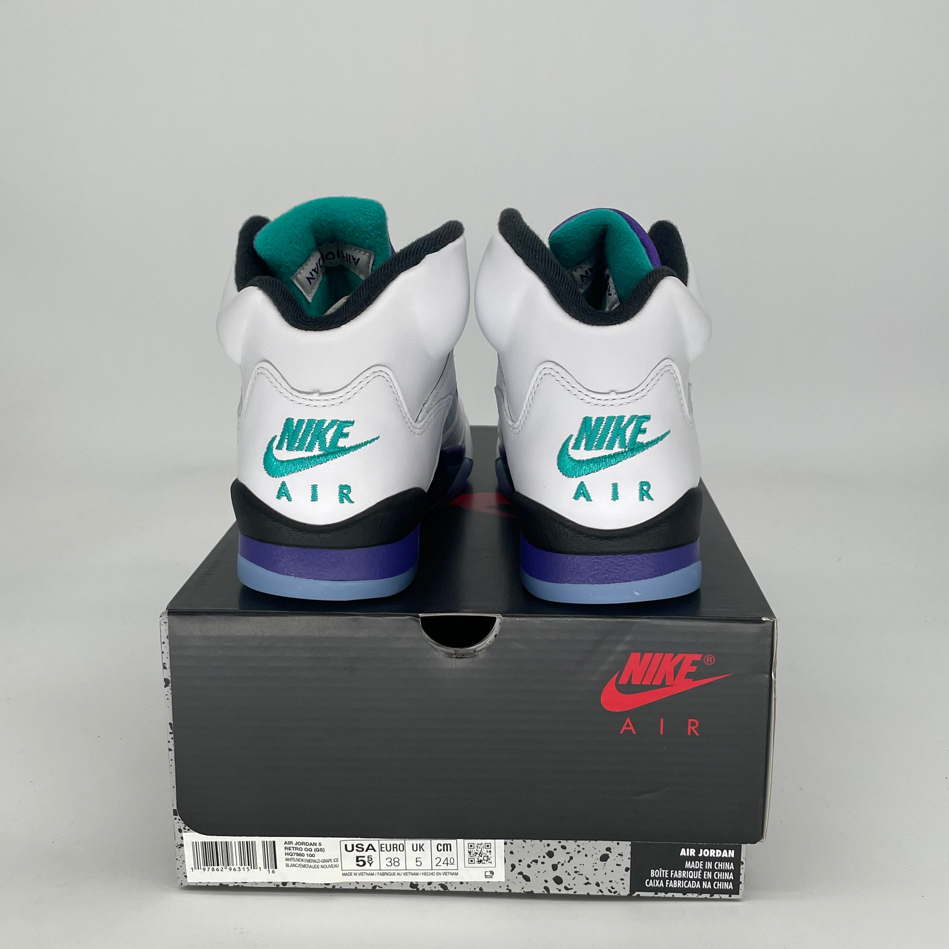 AIR JORDAN 5 GRAPE HQ7980-100 SIZE 5.5/7W