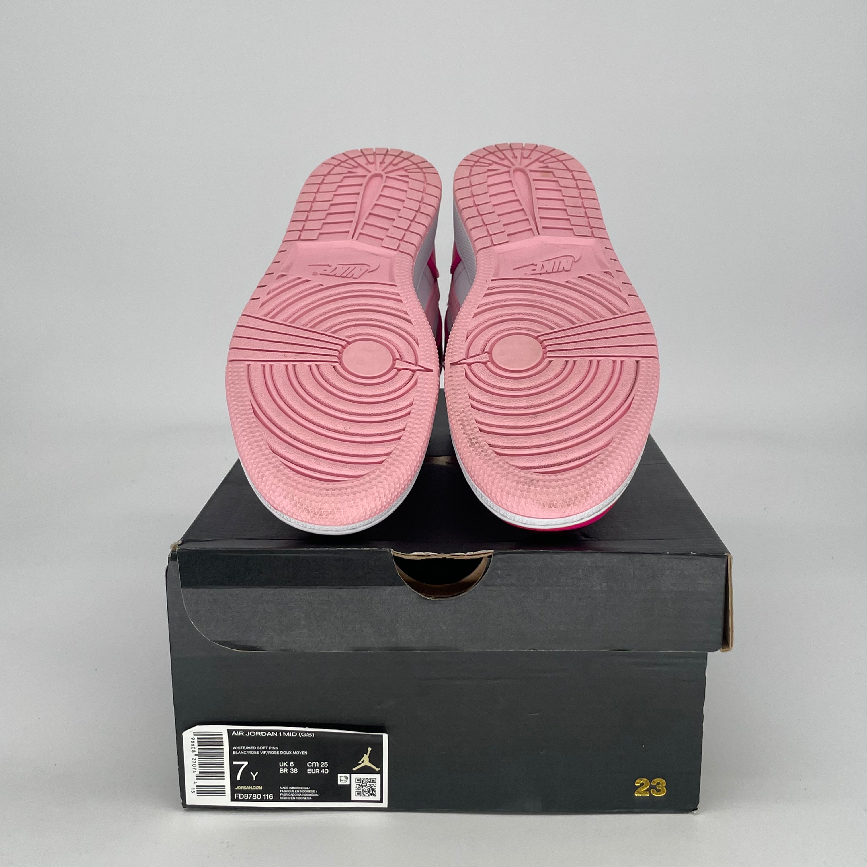 AIR JORDAN 1 MID FIERCE PINK FD8780-116 SIZE 7/8.5W