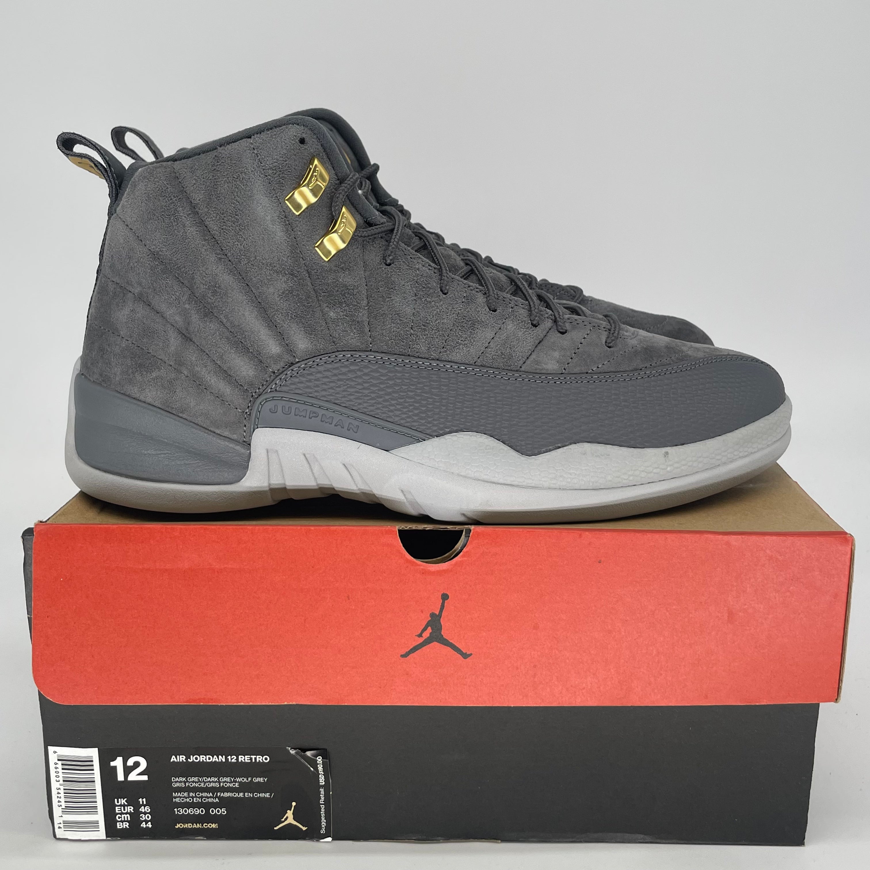AIR JORDAN 12 DARK GREY 130690-005 SIZE 12/13.5W
