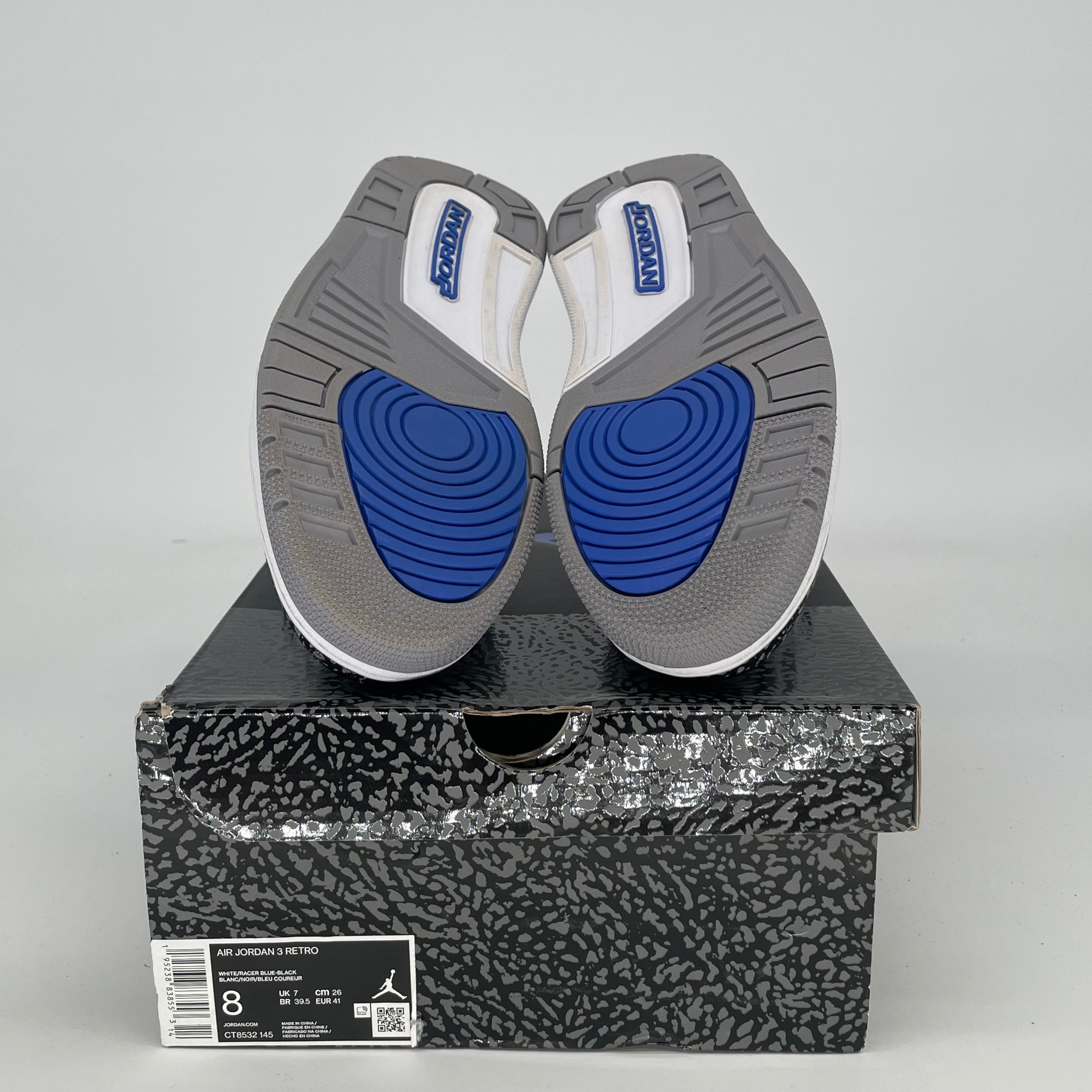 AIR JORDAN 3 RACER BLUE CT8532-145 SIZE 8/9.5W
