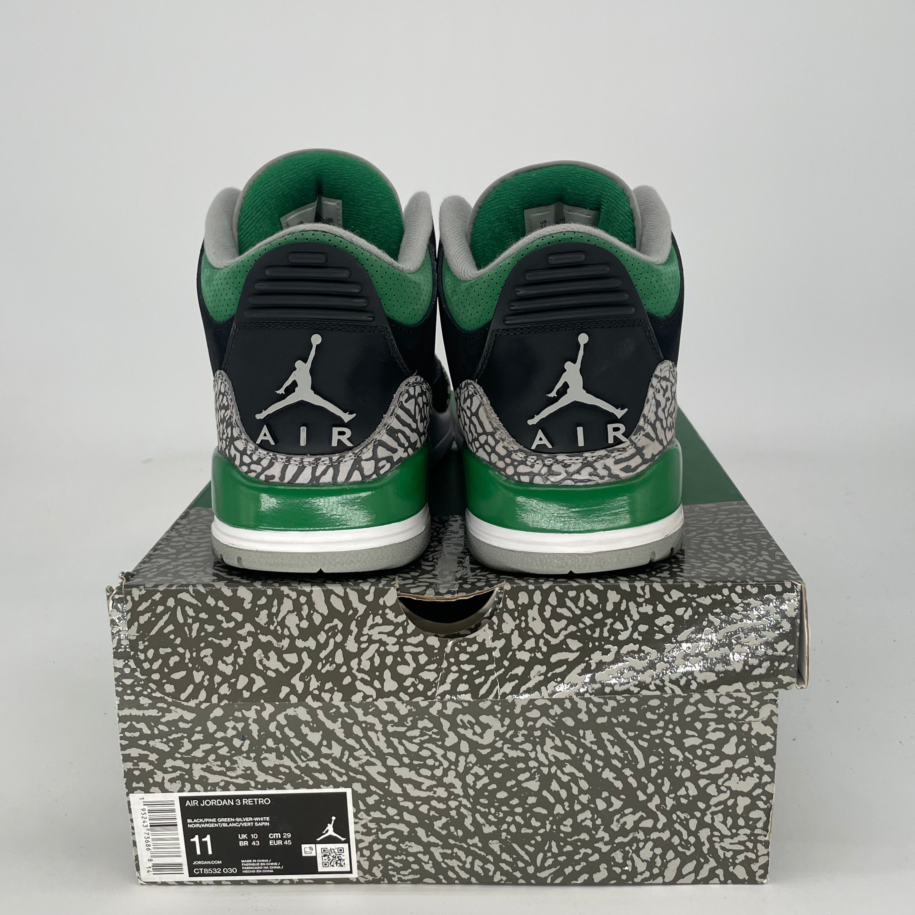 AIR JORDAN 3 PINE GREEN CT8532-030 SIZE 11/12.5W