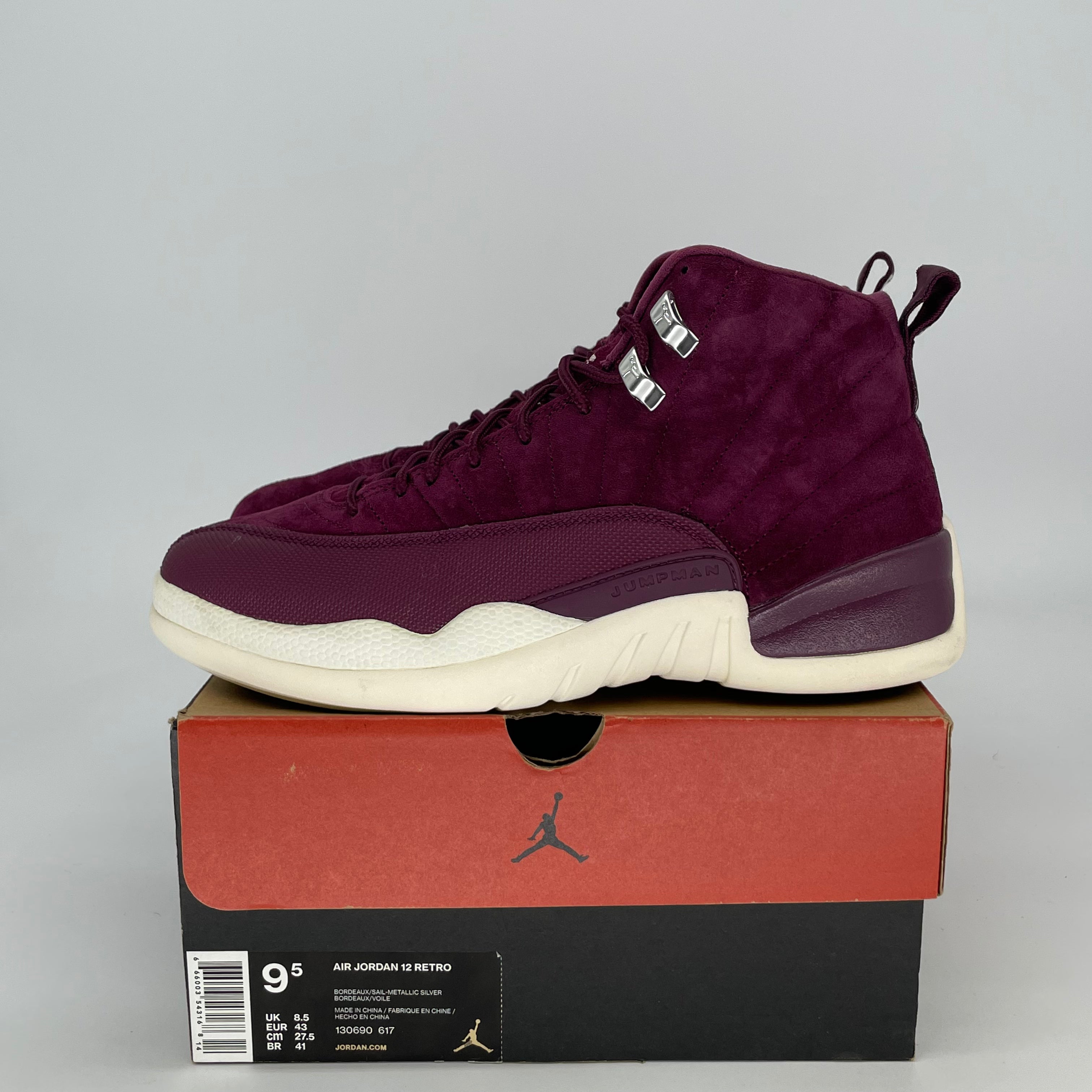AIR JORDAN 12 BORDEAUX 130690-617 SIZE 9.5/11W