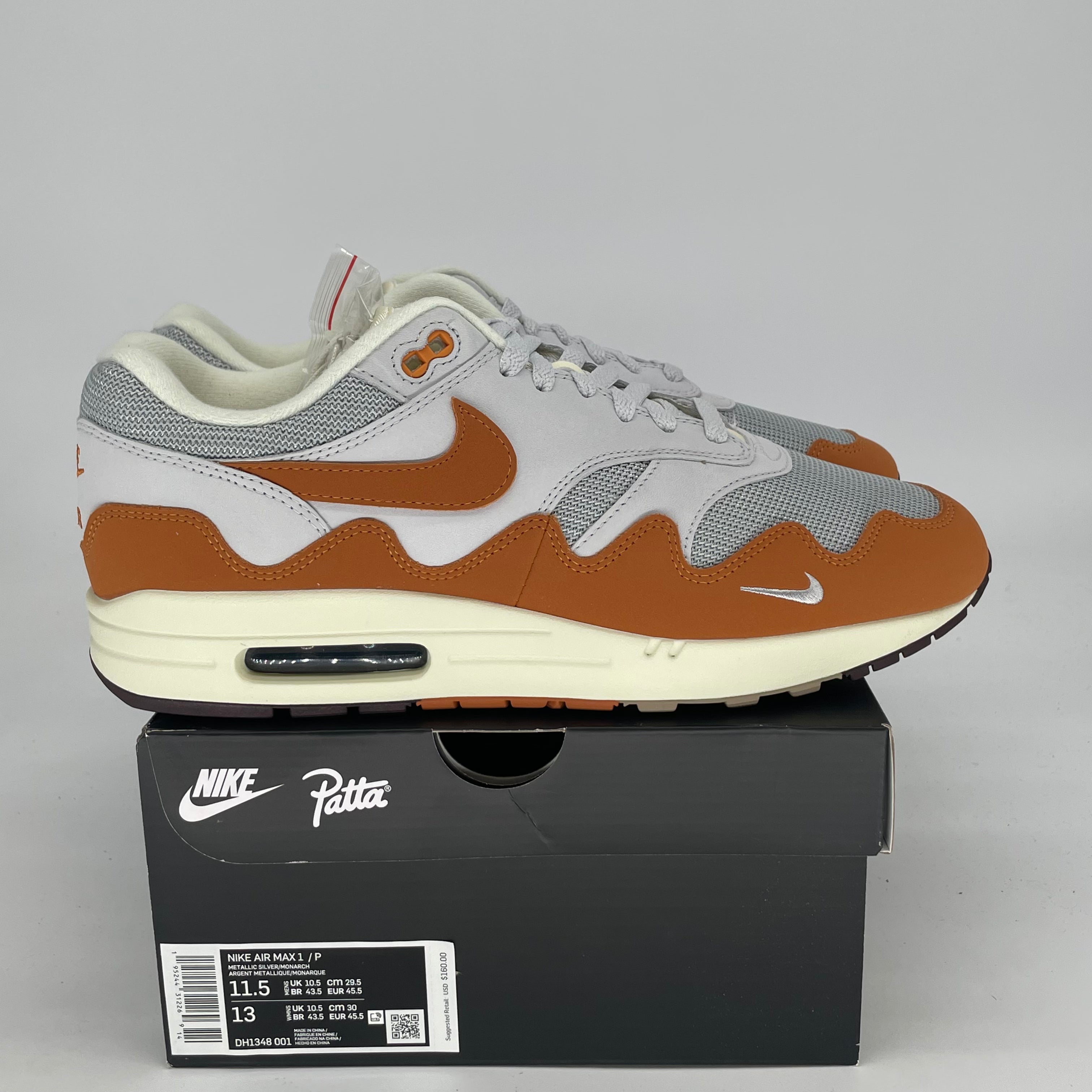 NIKE AIR MAX 1 PATTA WAVES MONARCH DH1348-001 SIZE 11.5/13W