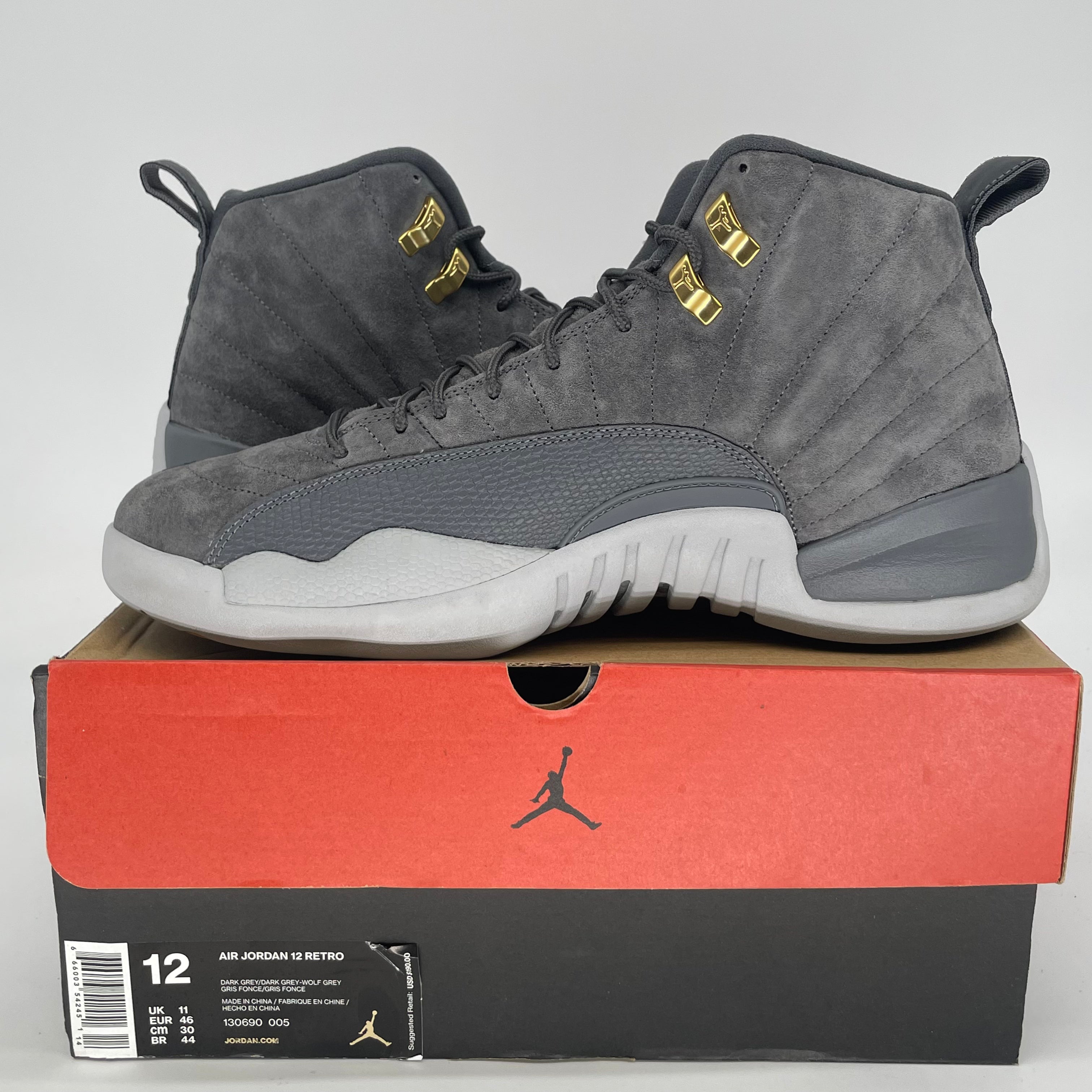 AIR JORDAN 12 DARK GREY 130690-005 SIZE 12/13.5W