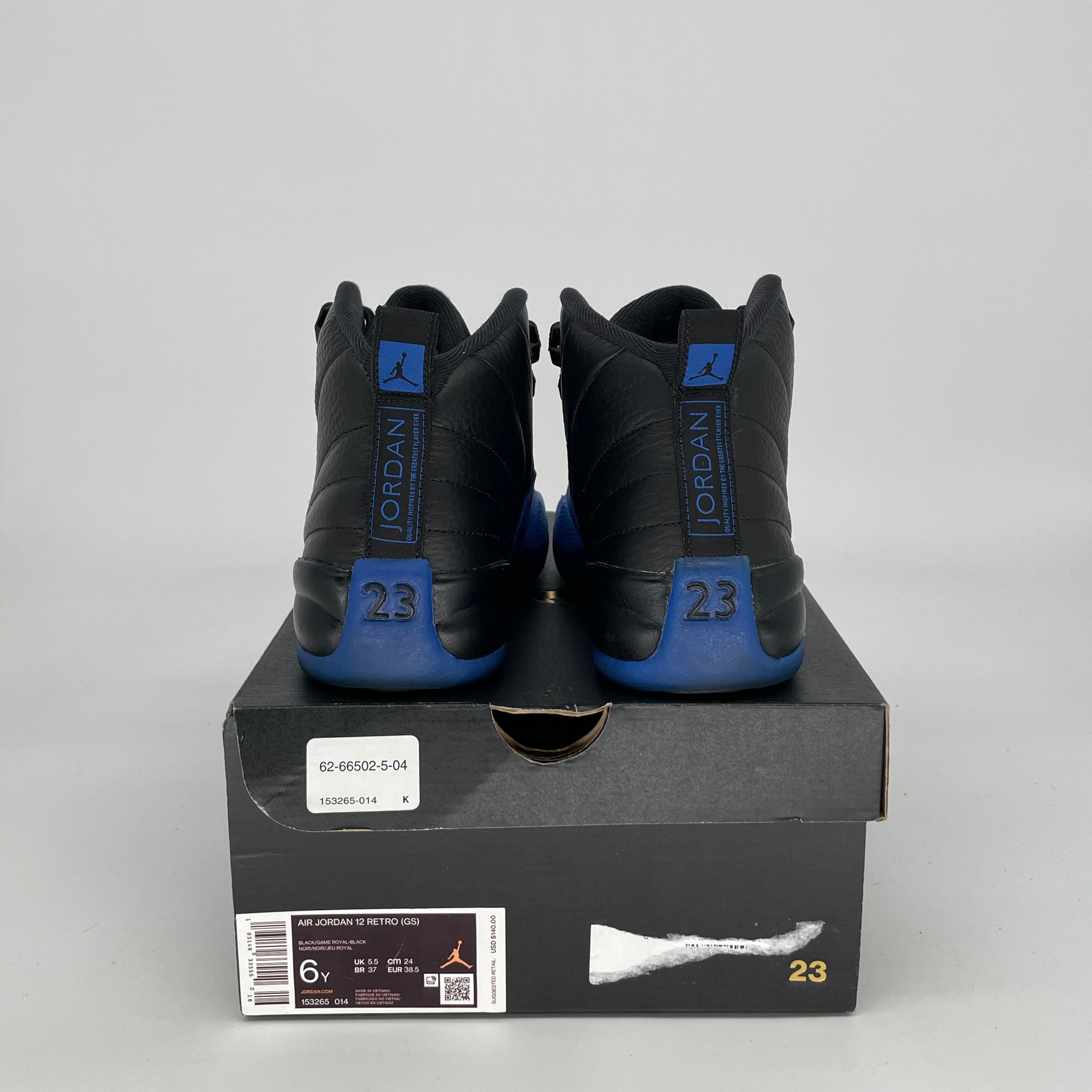 AIR JORDAN 12 BLACK GAME ROYAL SIZE 6/7.5W 153265-014