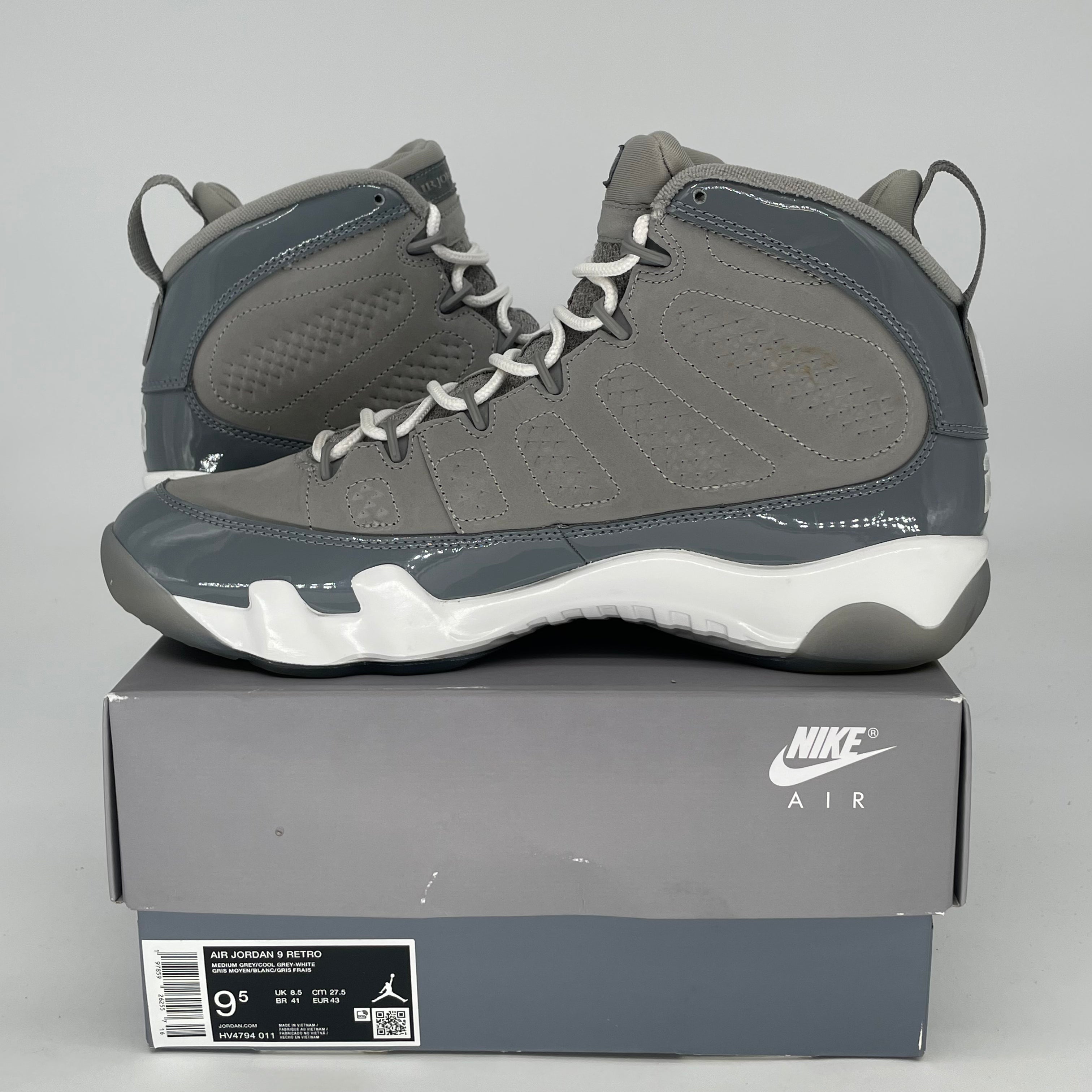 AIR JORDAN 9 COOL GREY HV4794-011 SIZE 9.5/11W