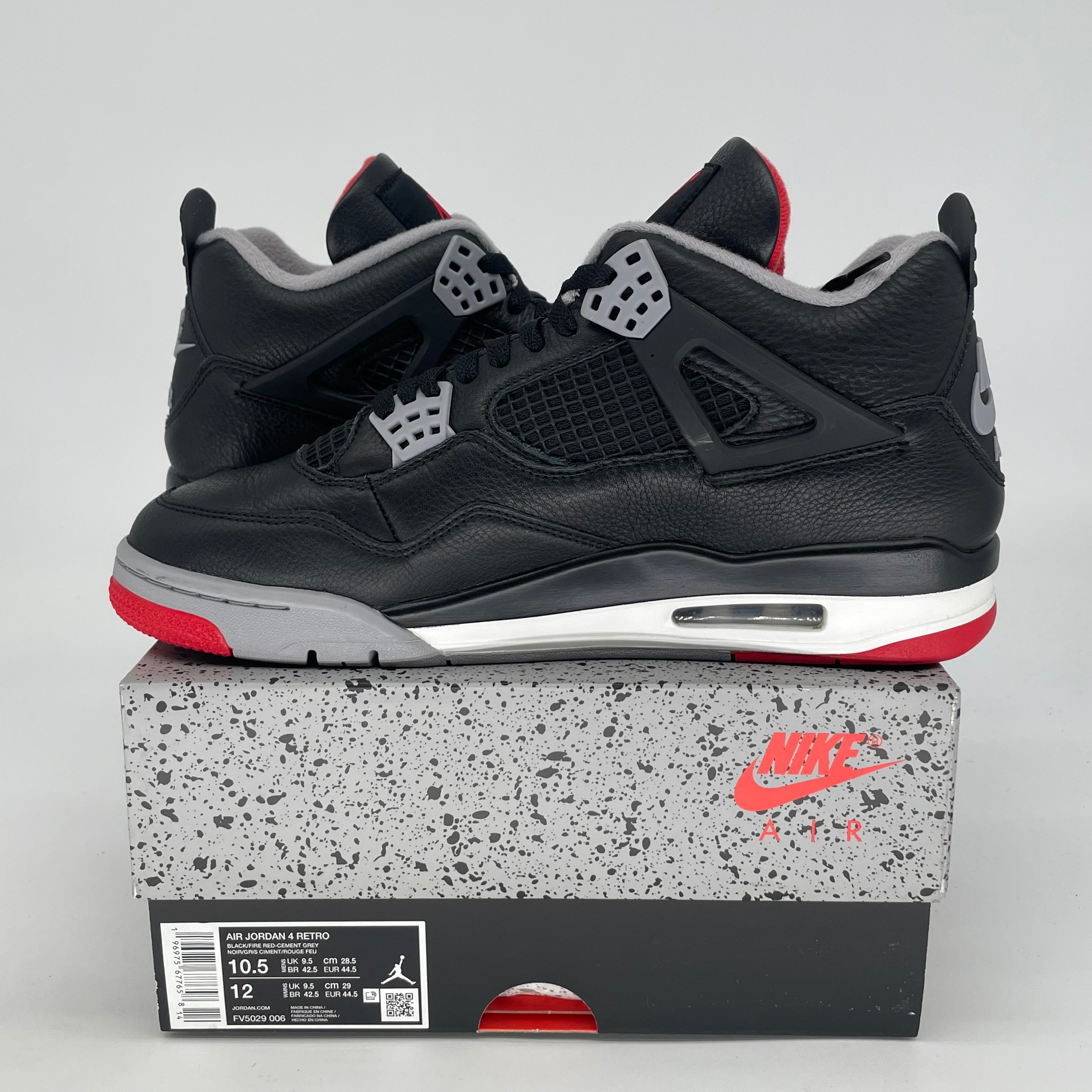 AIR JORDAN 4 BRED REIMAGINED FV5029-006 SIZE 10.5/12W