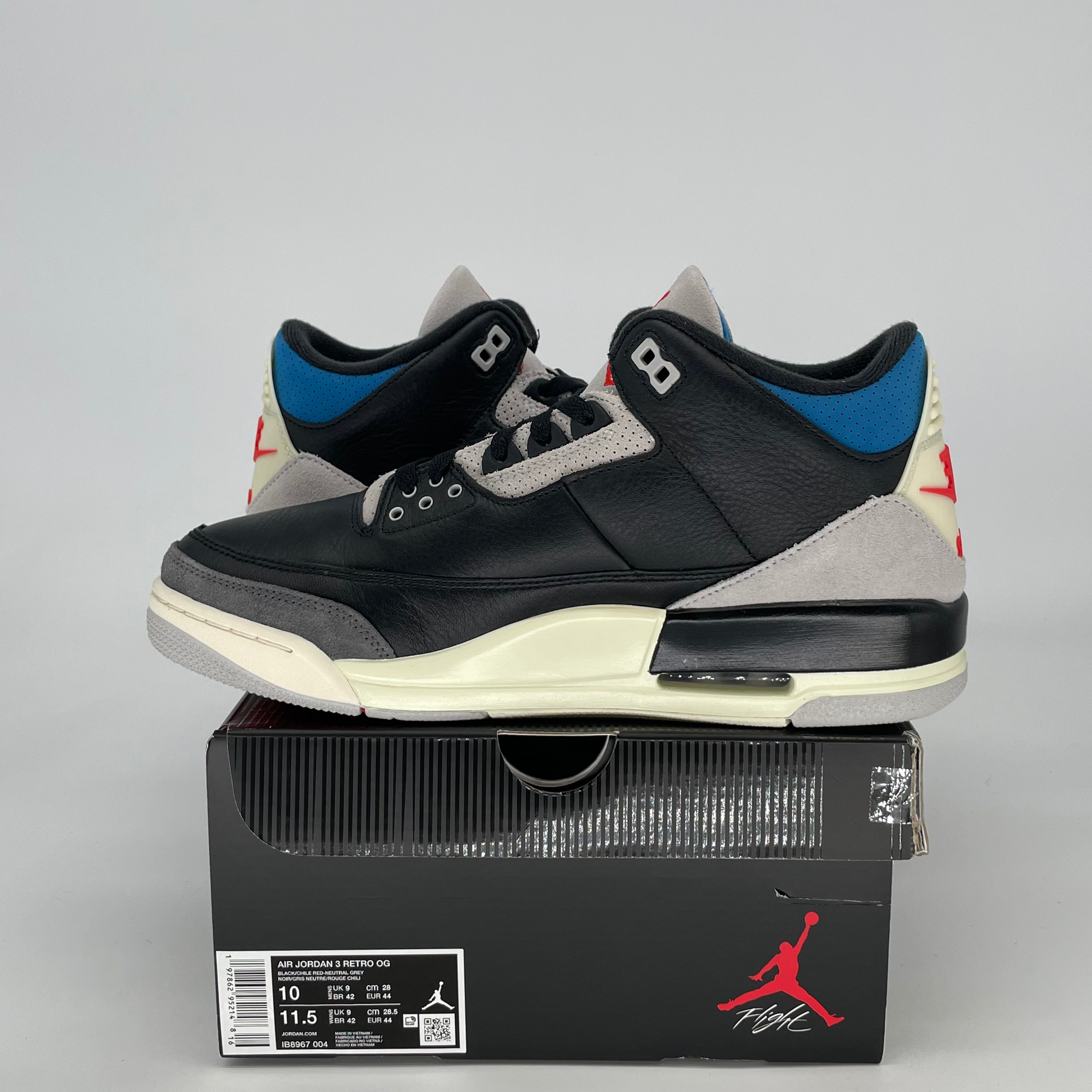 AIR JORDAN 3 RARE AIR IB8967-004 SIZE 10/11.5W