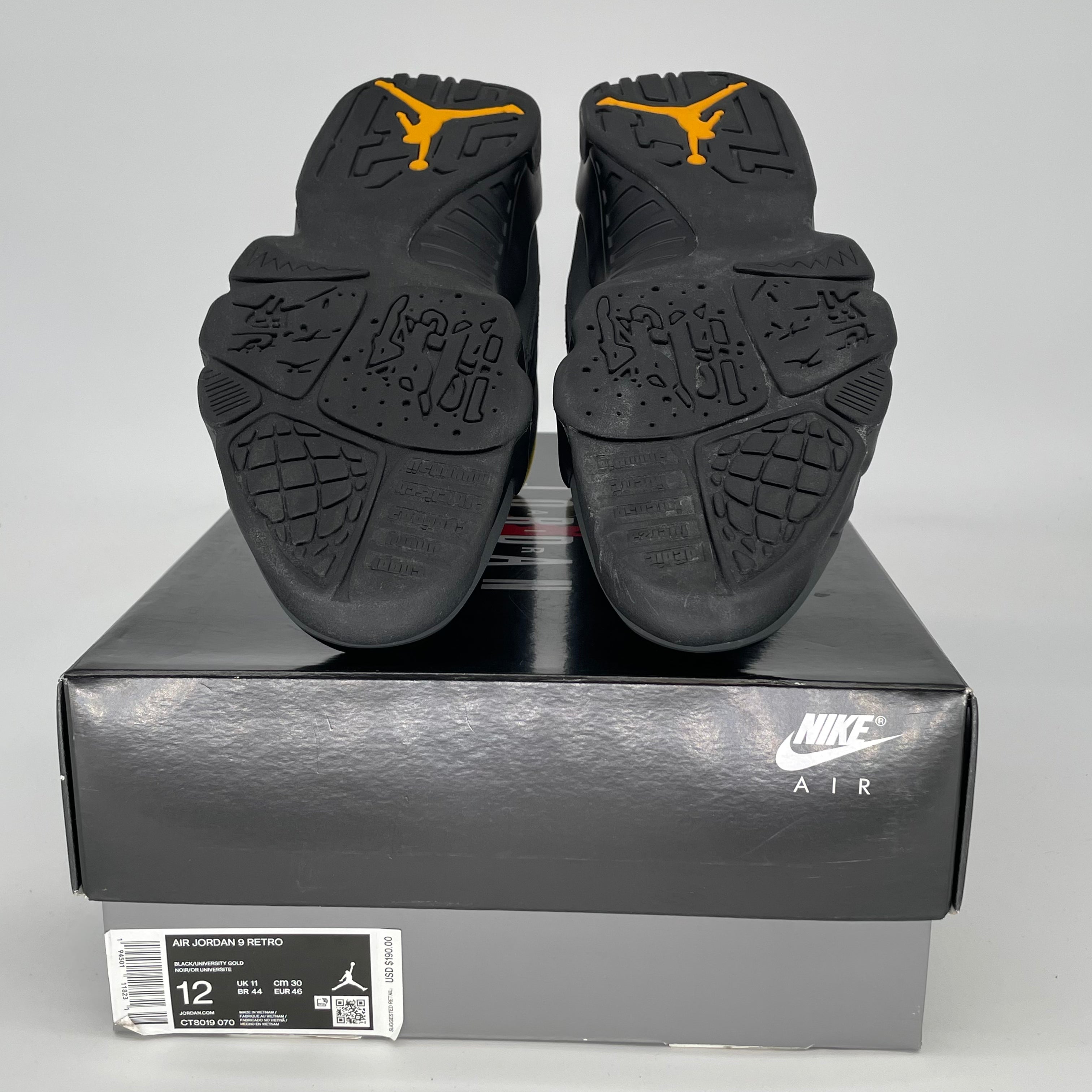 AIR JORDAN 9 UNIVERSITY GOLD SIZE 12 CT8019-070
