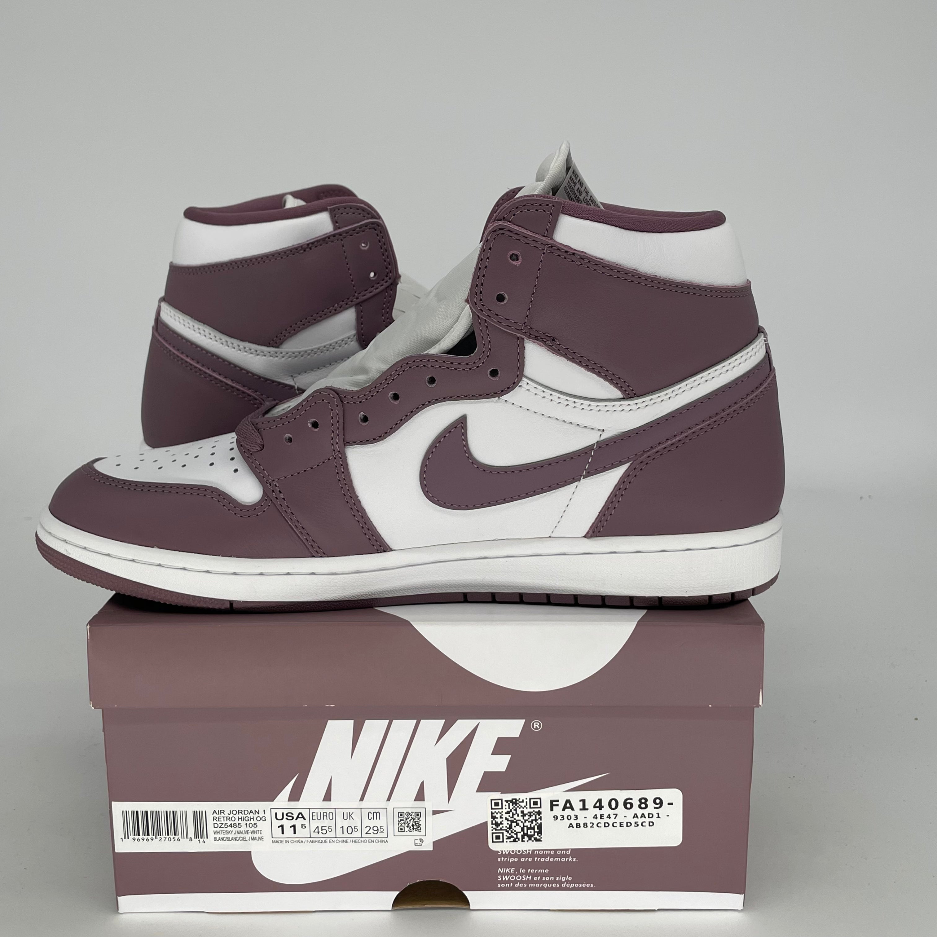 AIR JORDAN 1 MAUVE SIZE 11.5 DZ5485-105