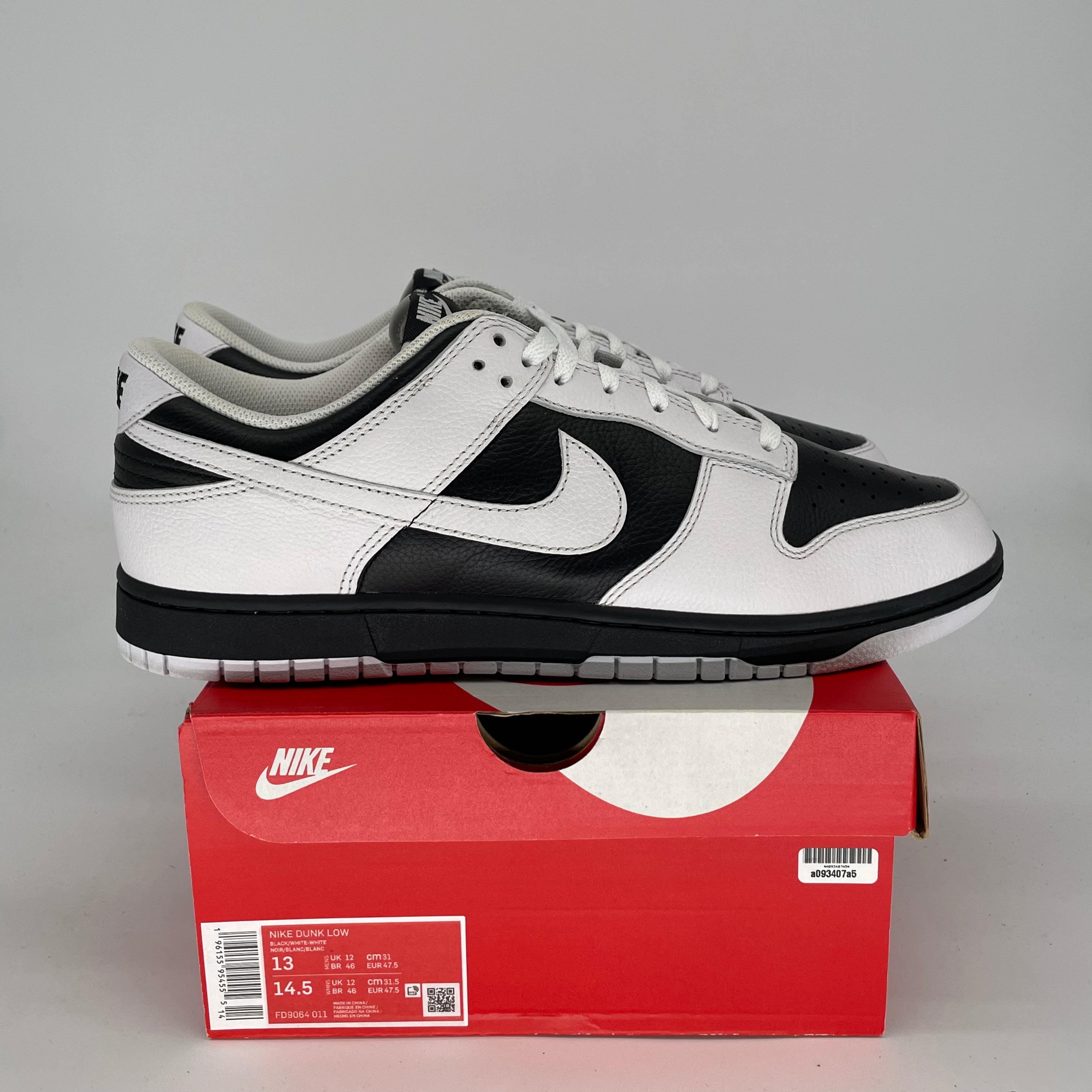 NIKE DUNK LOW REVERSE PANDA SIZE 13/14.5W FD9064-011