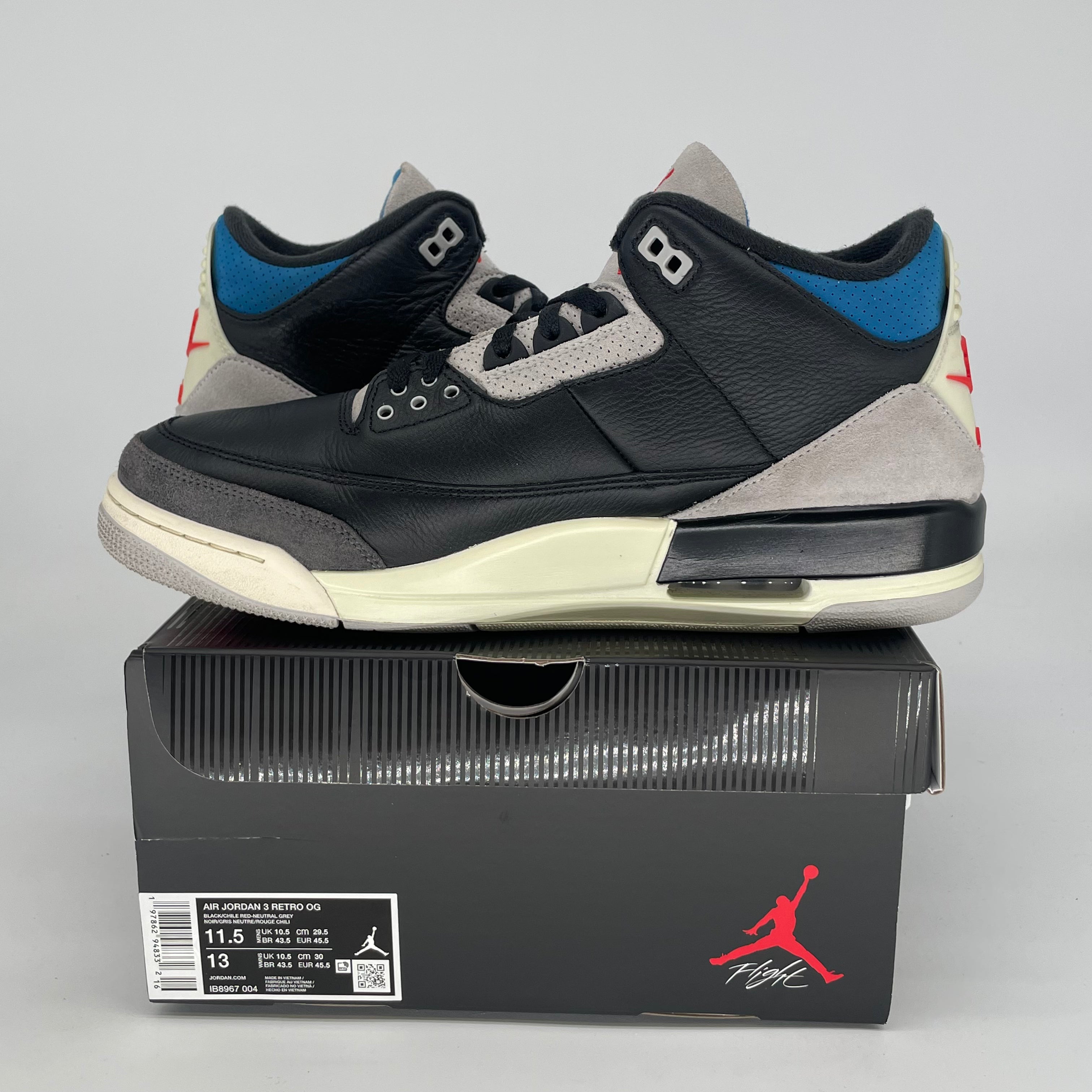 AIR JORDAN 3 RARE AIR IB8967-004 SIZE 11.5/13W